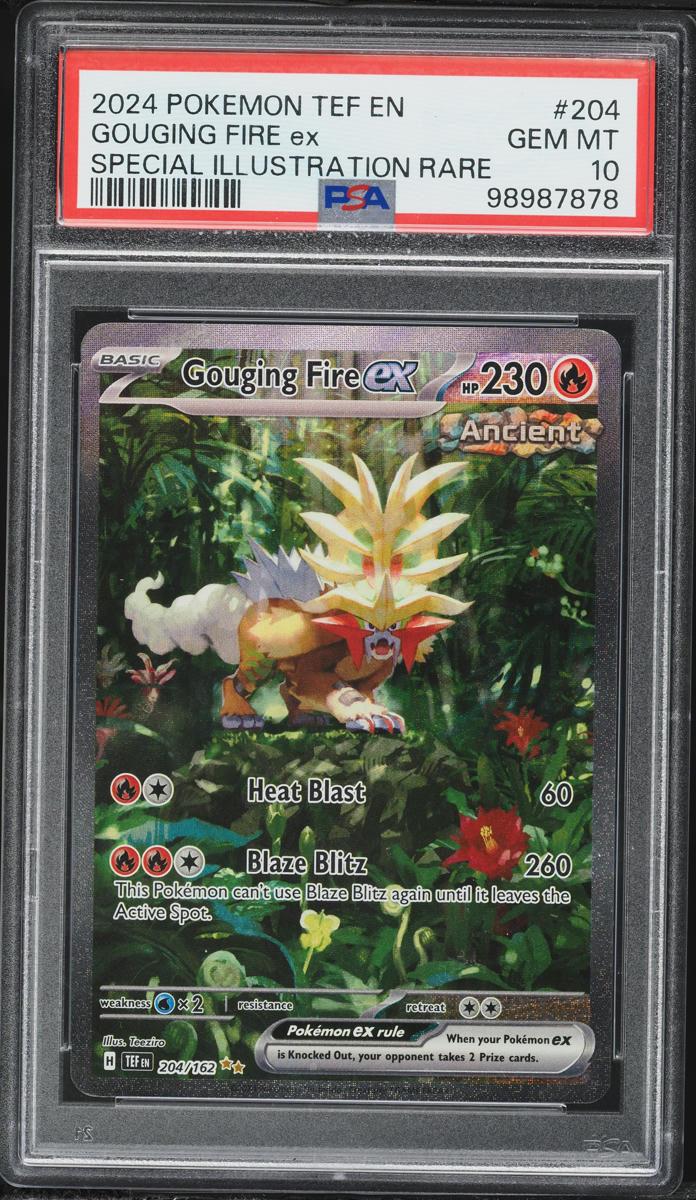 2024 Pokemon Scarlet & Violet Temporal Forces SIR Gouging Fire ex #204 PSA 10 GEM MINT