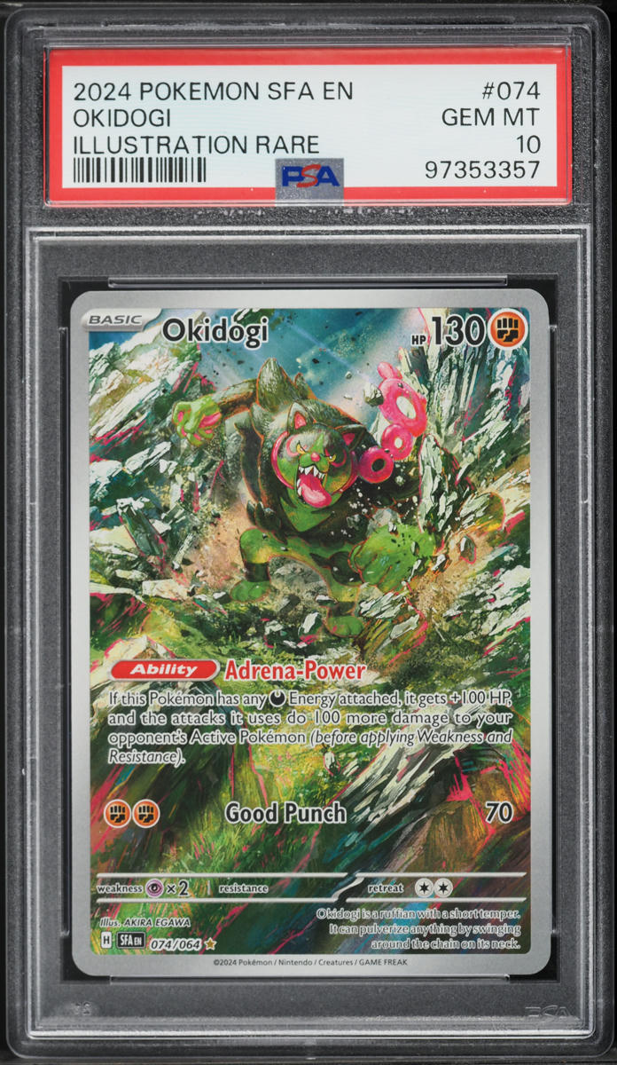 2024 Pokemon Scarlet & Violet Shrouded Fable IR Okidogi #74 PSA 10 GEM MINT