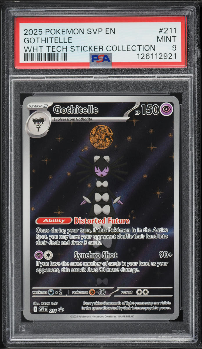 2025 Pokemon SV Promo White Tech Sticker Collection Full Art Gothitelle #211 PSA 9 MINT