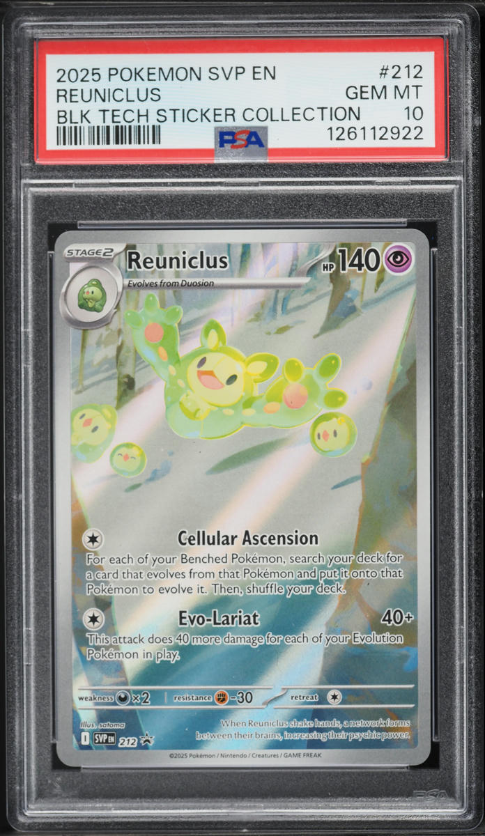 2025 Pokemon SV Promo Black Tech Collection Alt Art Reuniclus #212 PSA 10 GEM MINT