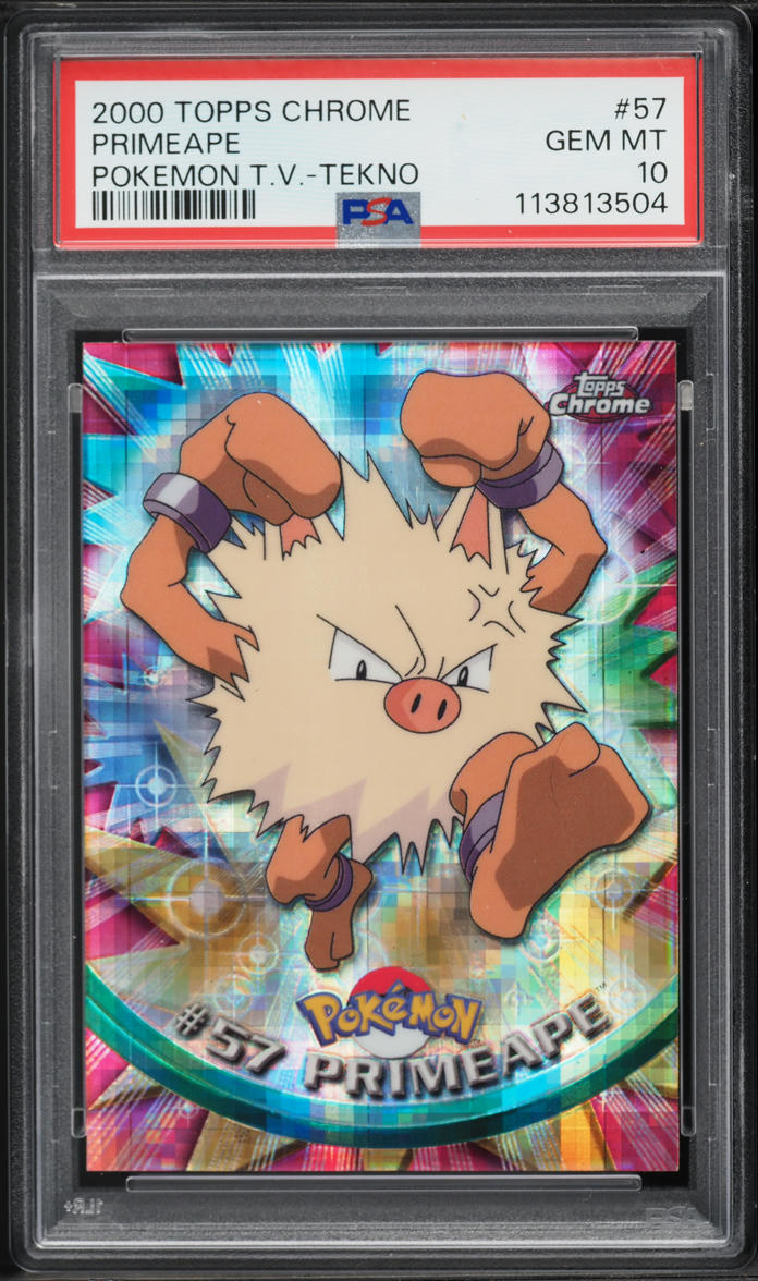 2000 Topps Chrome Pokemon T.V. Series 1 Tekno Primeape #57 PSA 10 GEM MINT