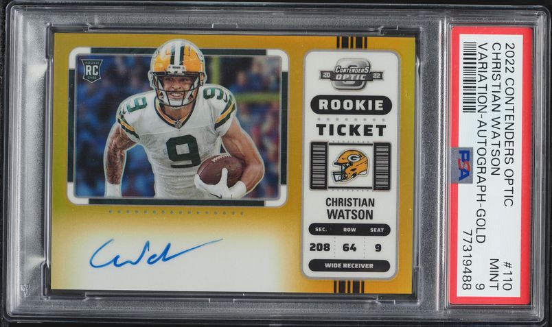 2022 Panini Contenders Optic Variation Gold Christian Watson