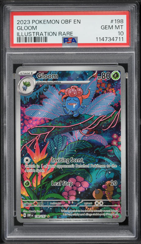2023 Pokemon Scarlet & Violet Obsidian Flames IR Gloom #198 PSA 10 GEM MINT