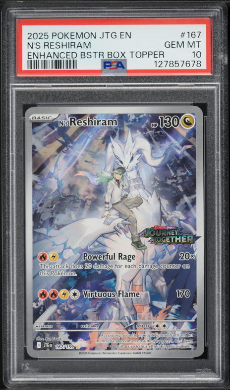2025 Pokemon Scarlet & Violet Journey Together IR N's Reshiram #167 PSA 10 GEM MINT