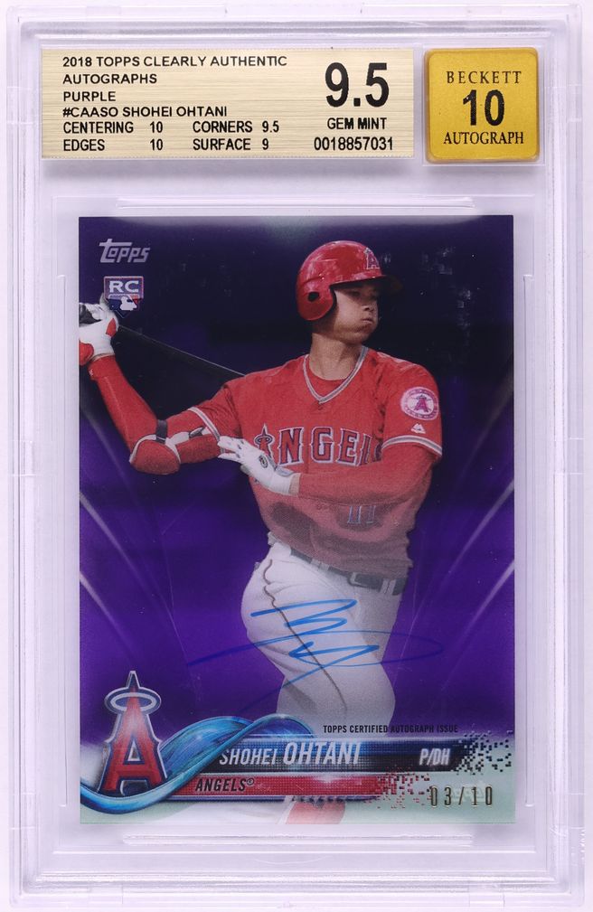 2018 Topps Clearly Authentic Purple Shohei Ohtani ROOKIE AUTO /10