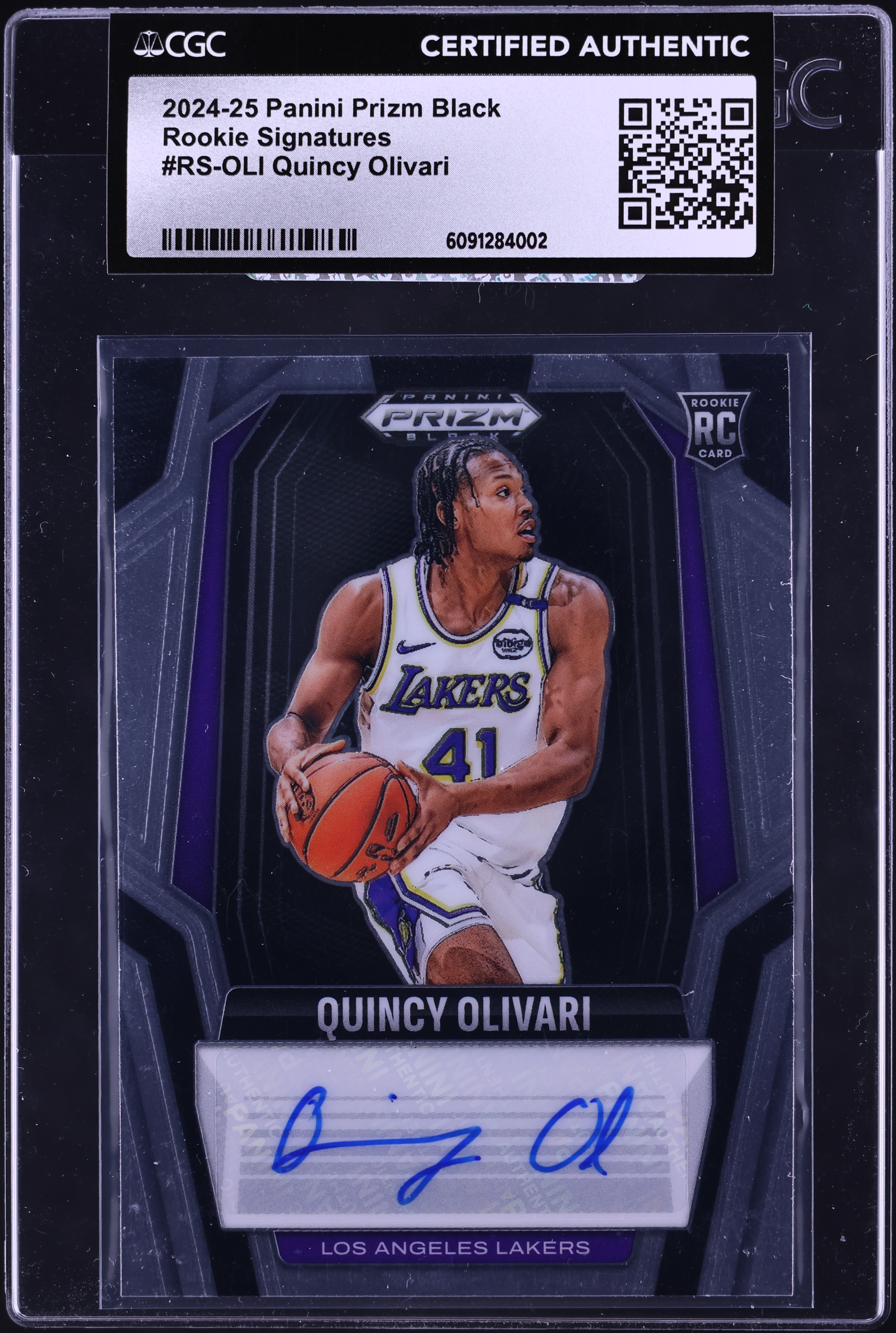2024 Panini Prizm Black Rookie Signatures Quincy Olivari ROOKIE