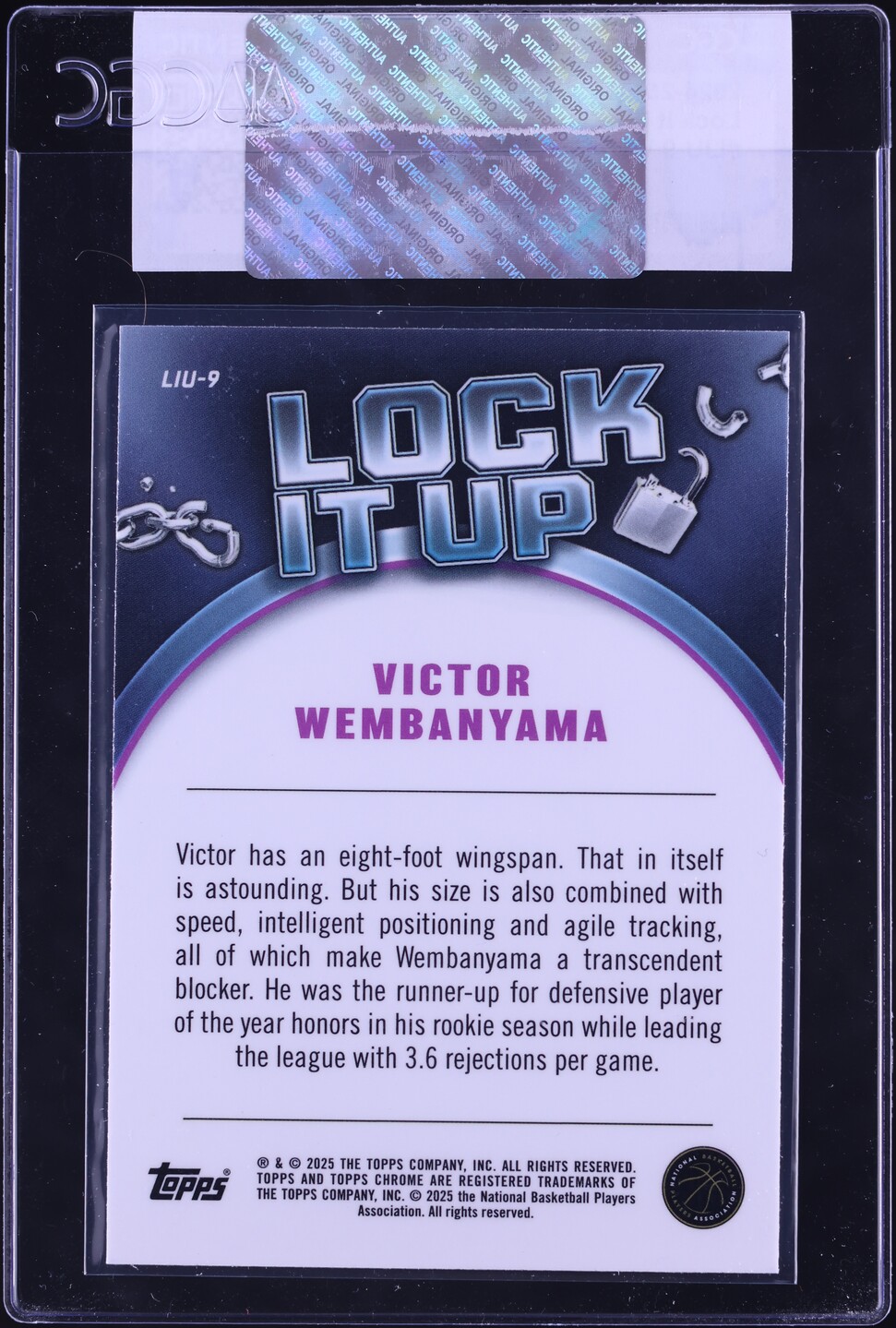 2024 Topps Chrome Lock It Up Victor Wembanyama #LIU-9 CGC AUTH