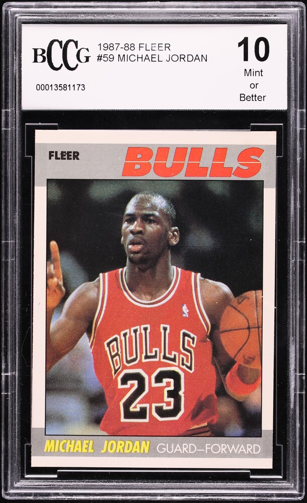 1987 Fleer Basketball Michael Jordan #59 BCCG 10