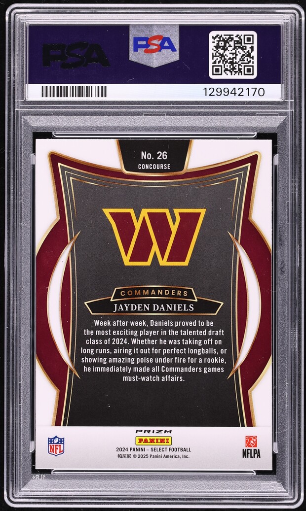 2024 Select Concourse Black & Green Shock Prizm Jayden Daniels