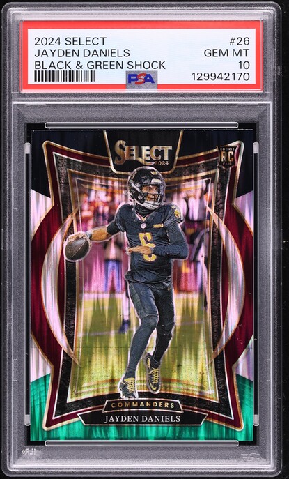 2024 Select Concourse Black & Green Shock Prizm Jayden Daniels