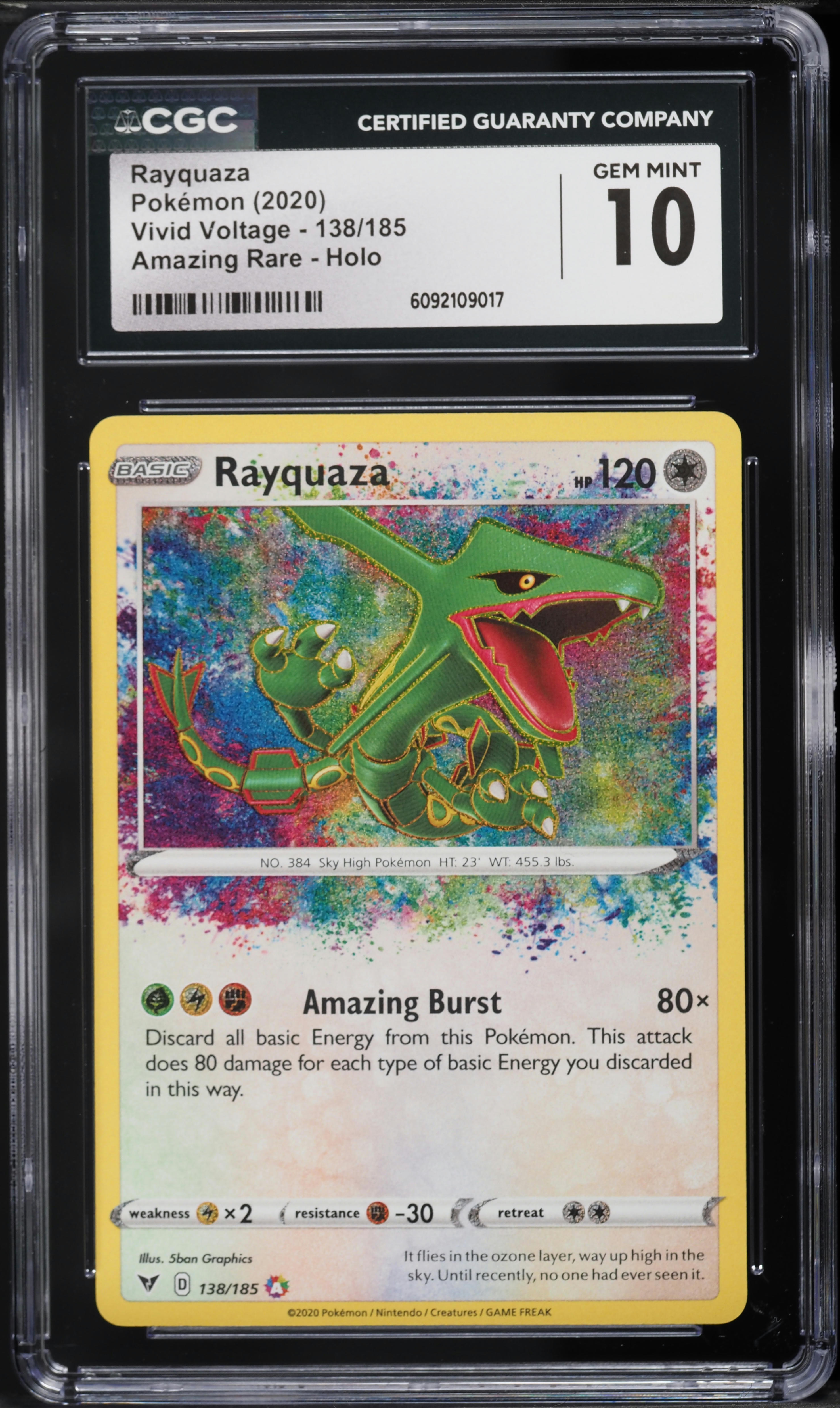 2020 Pokemon Sword & Shield Vivid Voltage Amazing Rare Rayquaza #138 CGC 10 GEM MINT on Fanatics Collect 2020 Pokemon Sword & Shield Vivid Voltage Amazing Rare Rayquaza #138 CGC 10 GEM MINT on Fanatics Collect