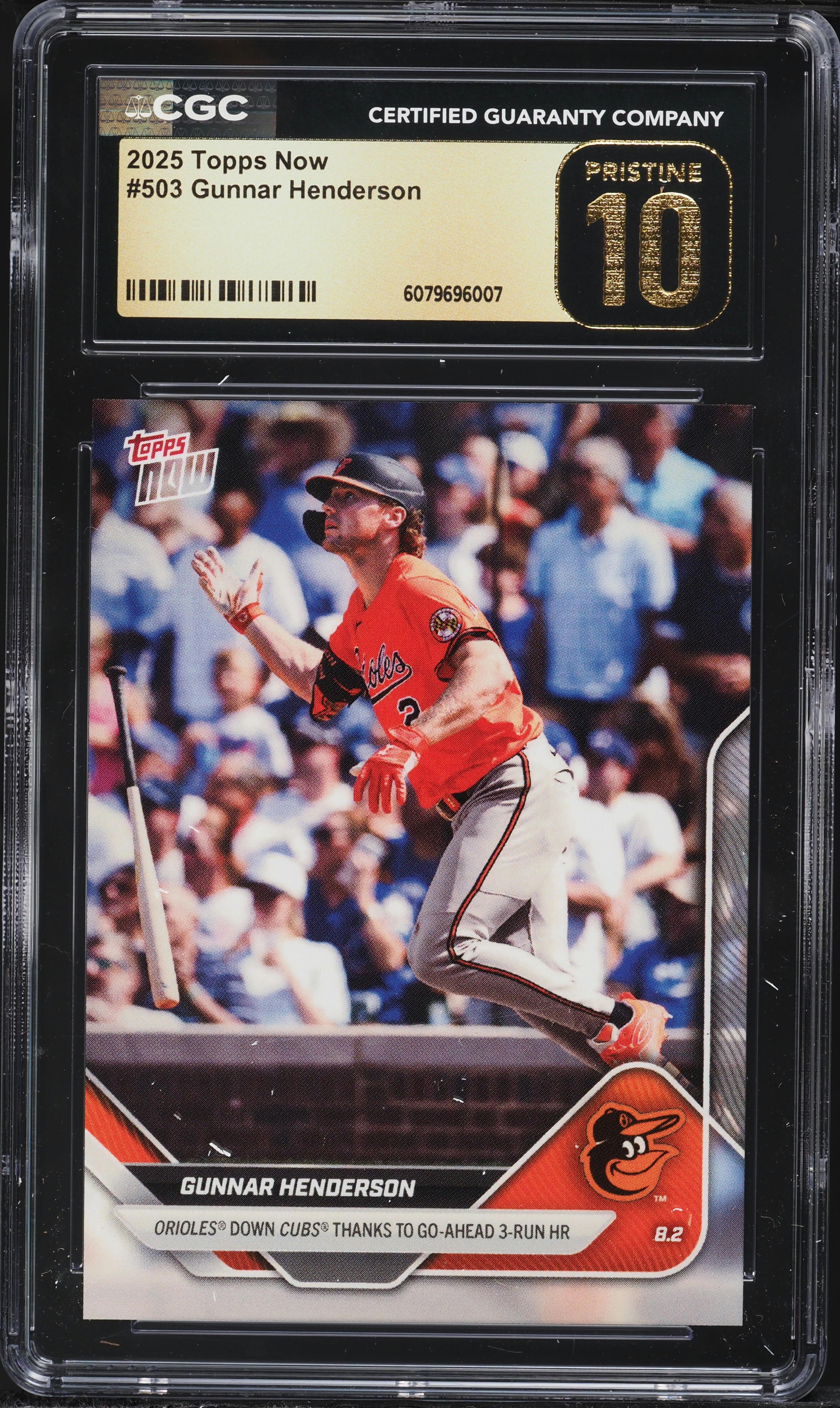 2025 Topps Now Gunnar Henderson #503 CGC 10 PRISTINE on Fanatics 