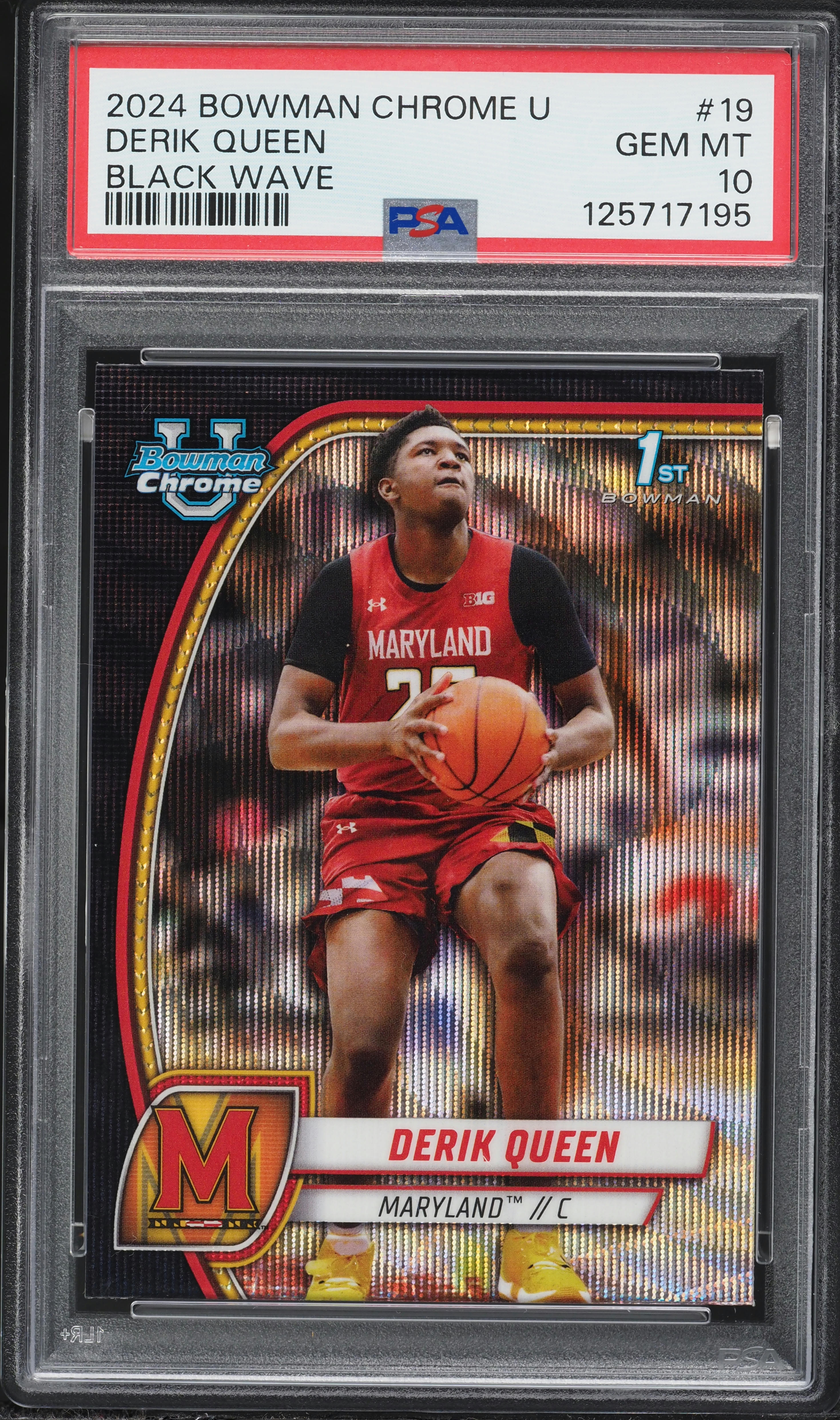 2024 Bowman Chrome University Black Wave Derik Queen ROOKIE #19