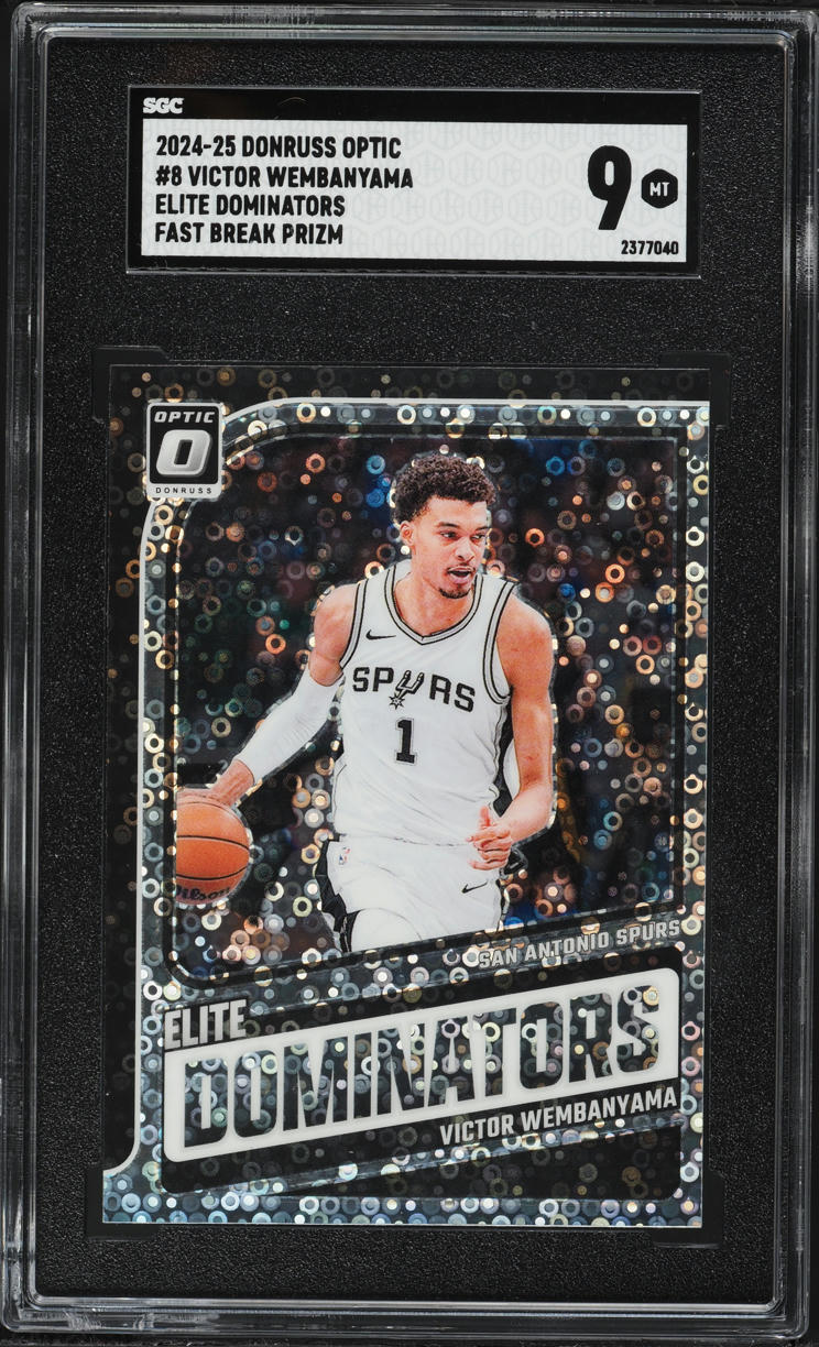 2024 Donruss Optic Elite Dominators Fast Break Prizm Victor Wembanyama #8 SGC 9 MINT