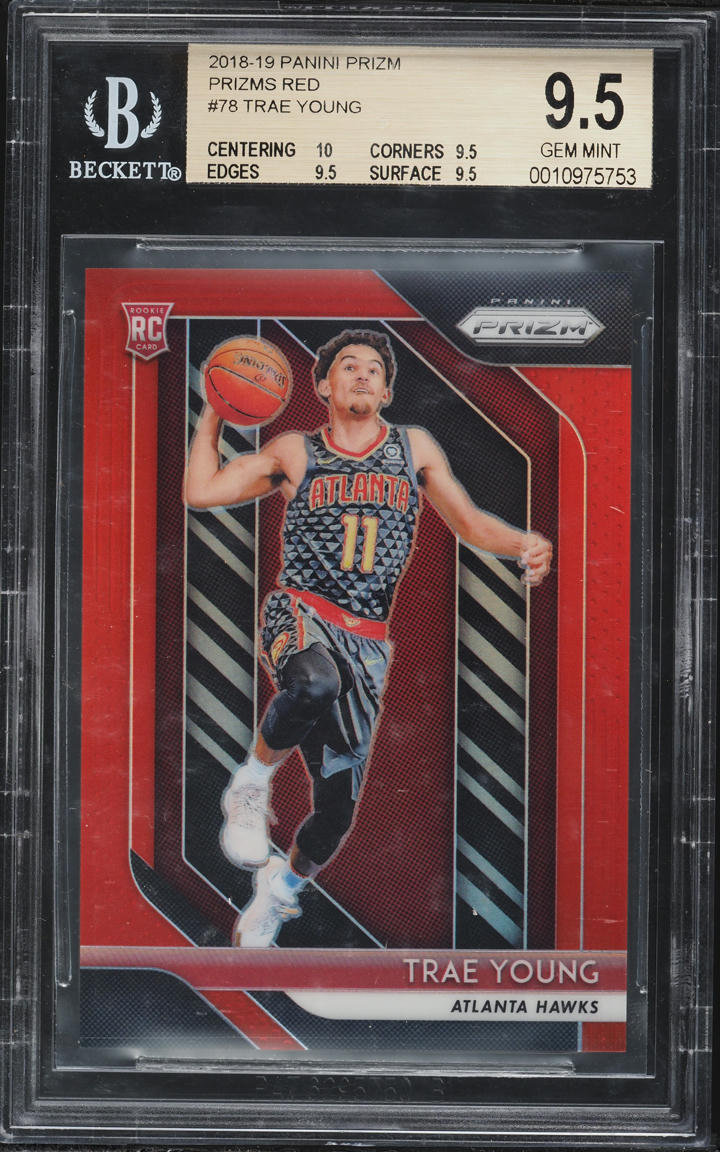2018 Panini Prizm Red Trae Young ROOKIE /299 #78 BGS 9.5 GEM MINT
