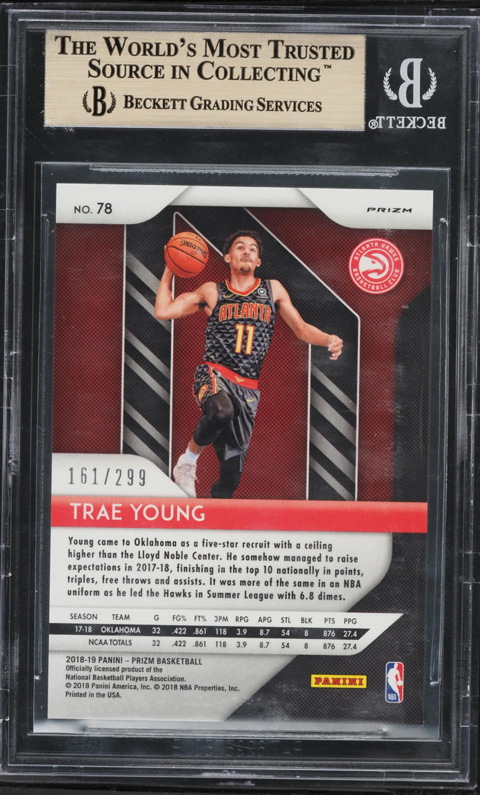 2018 Panini Prizm Red Trae Young ROOKIE /299 #78 BGS 9.5 GEM MINT