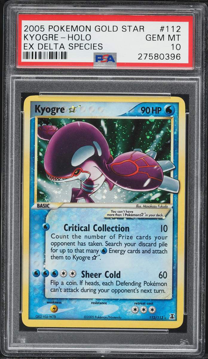2005 Pokemon EX Delta Species Holo Kyogre Gold Star #112 PSA 10 GEM MINT