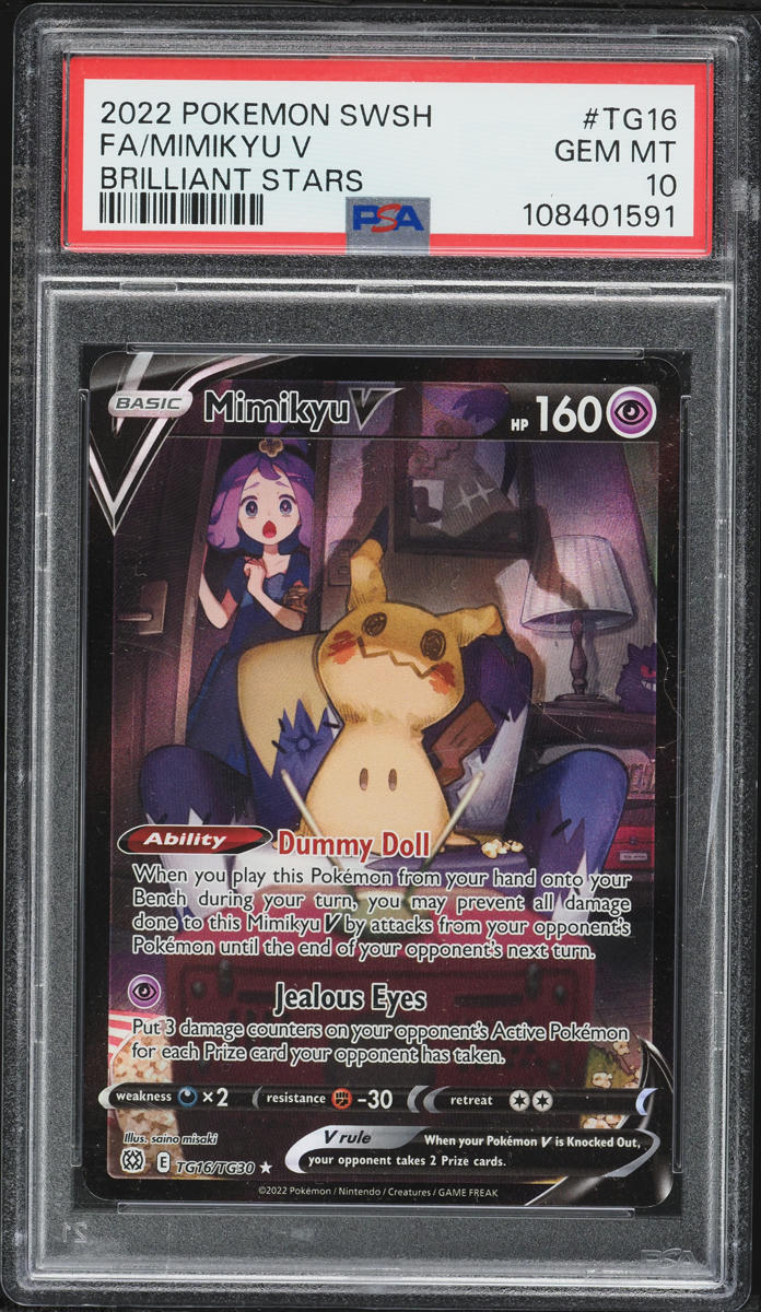 2022 Pokemon Sword & Shield Brilliant Stars CHR Mimikyu V #TG16 PSA 10 GEM MINT