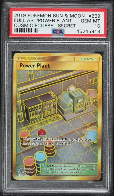 2019 Pokemon Sun & Moon Cosmic Eclipse Secret Rare Power Plant #269 PSA 10 GEM
