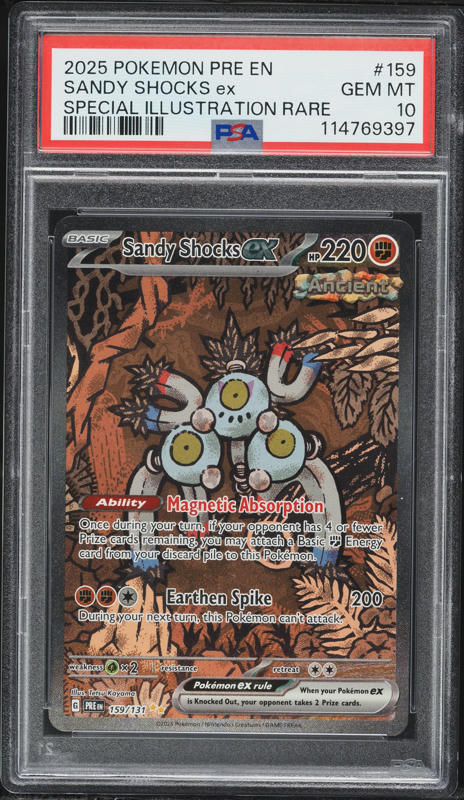 2025 Pokemon Scarlet & Violet Prismatic Evolutions SIR Sandy Shocks ex #159 PSA 10 GEM MINT
