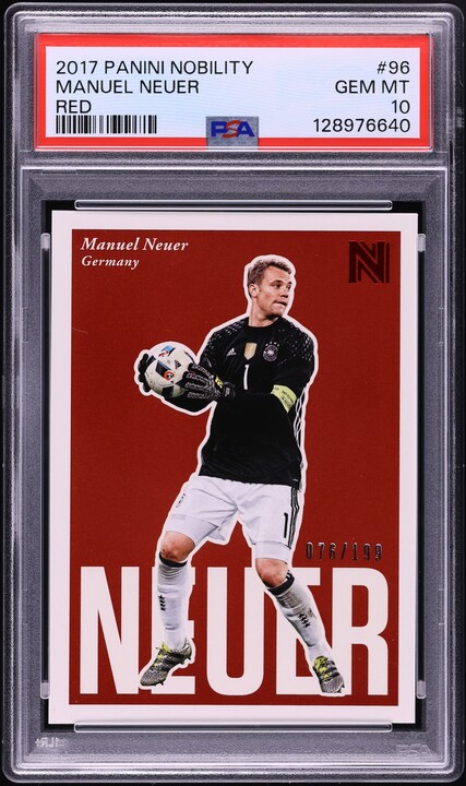 2017 Panini Nobility Red Manuel Neuer /199 #96 PSA 10 GEM MINT on 