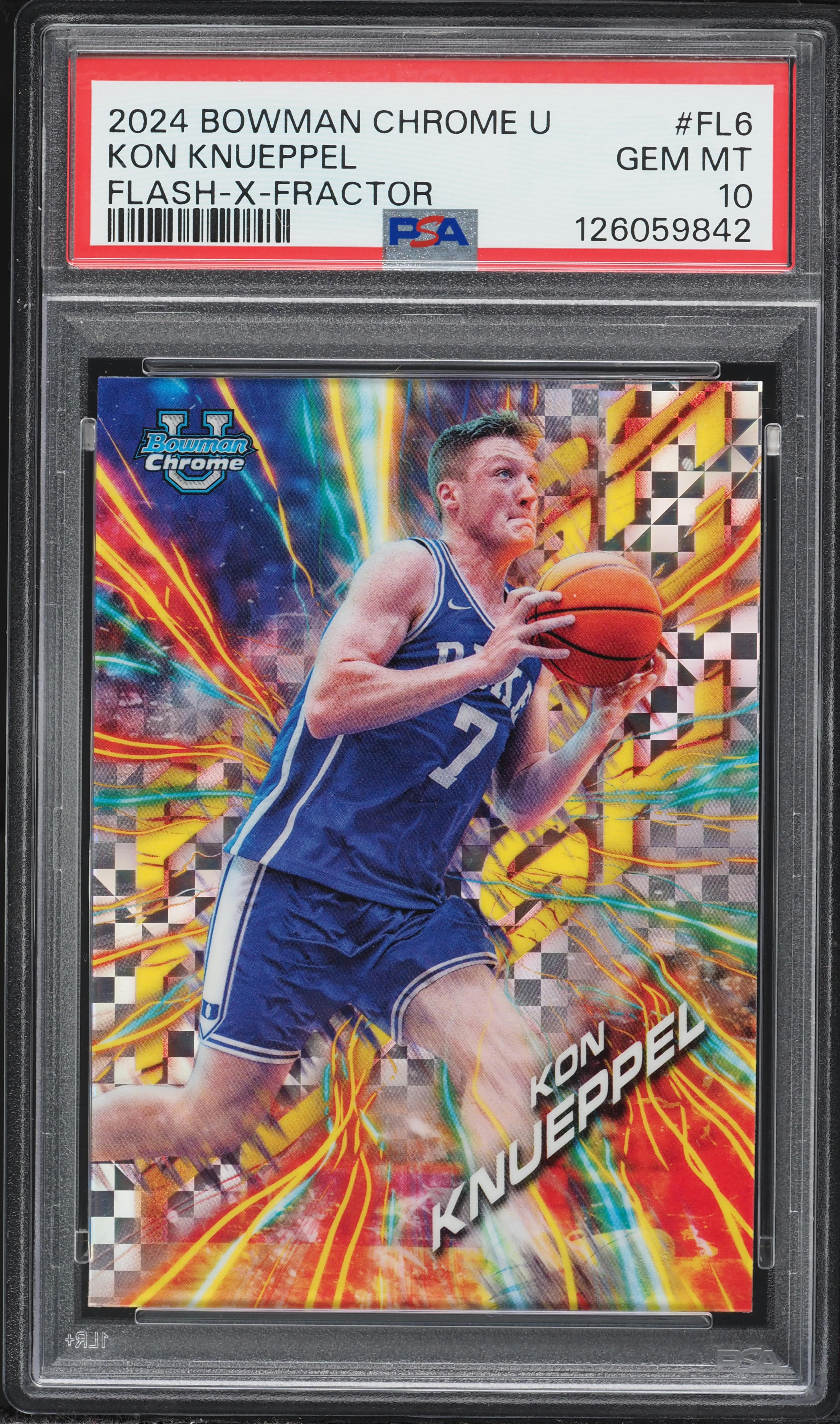 2024 Bowman Chrome University Flash Xfractor Kon Knueppel ROOKIE 