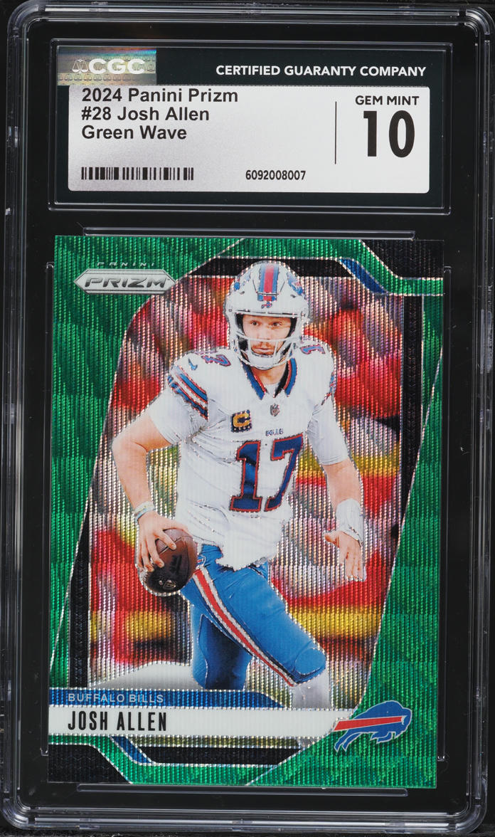 2024 Panini Prizm Green Wave Josh Allen #28 CGC 10 GEM MINT