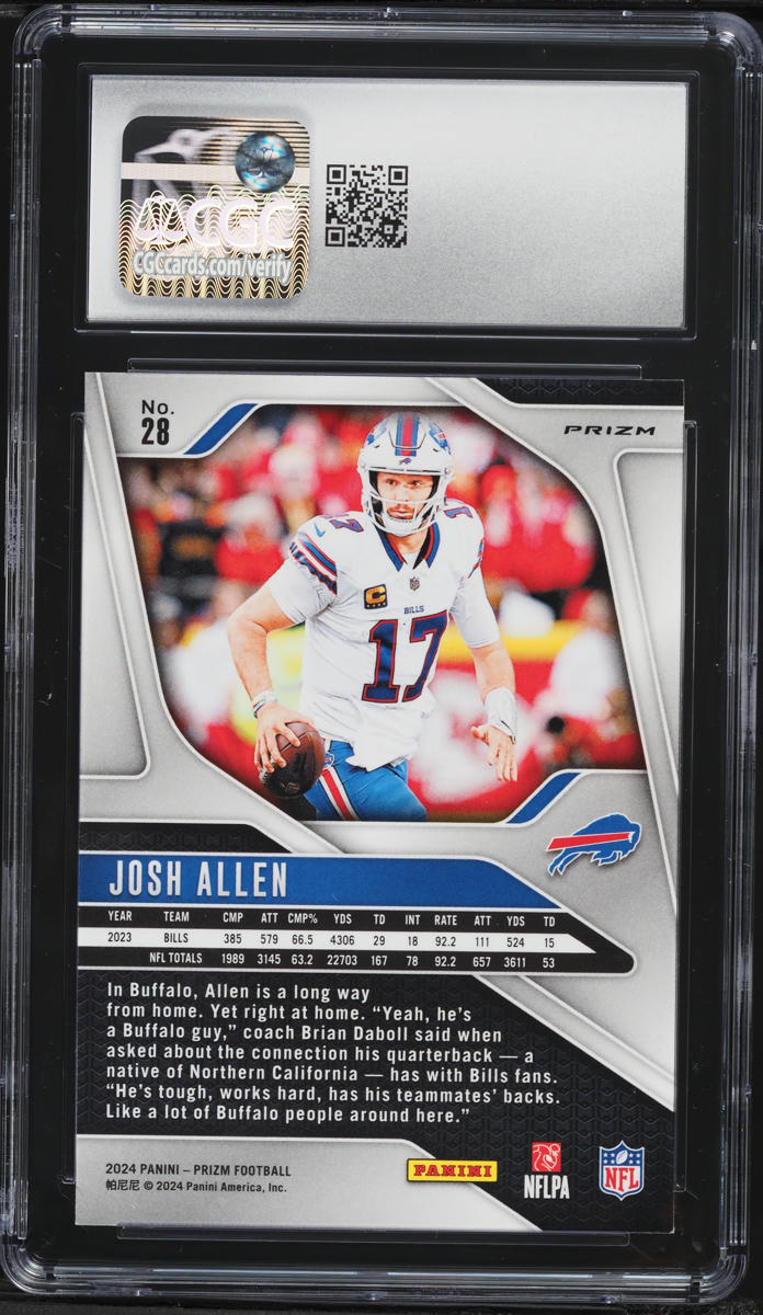 2024 Panini Prizm Green Wave Josh Allen #28 CGC 10 GEM MINT