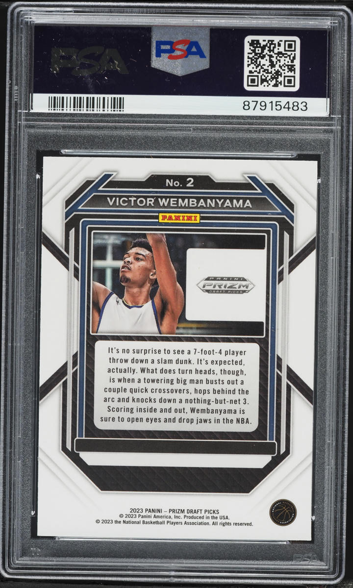 2023 Panini Prizm Draft Picks Victor Wembanyama ROOKIE #2 PSA 10 GEM MINT