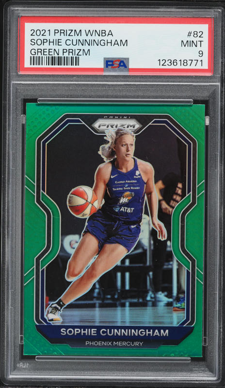 2021 Panini Prizm WNBA Green Prizm Sophie Cunningham #82 PSA 9