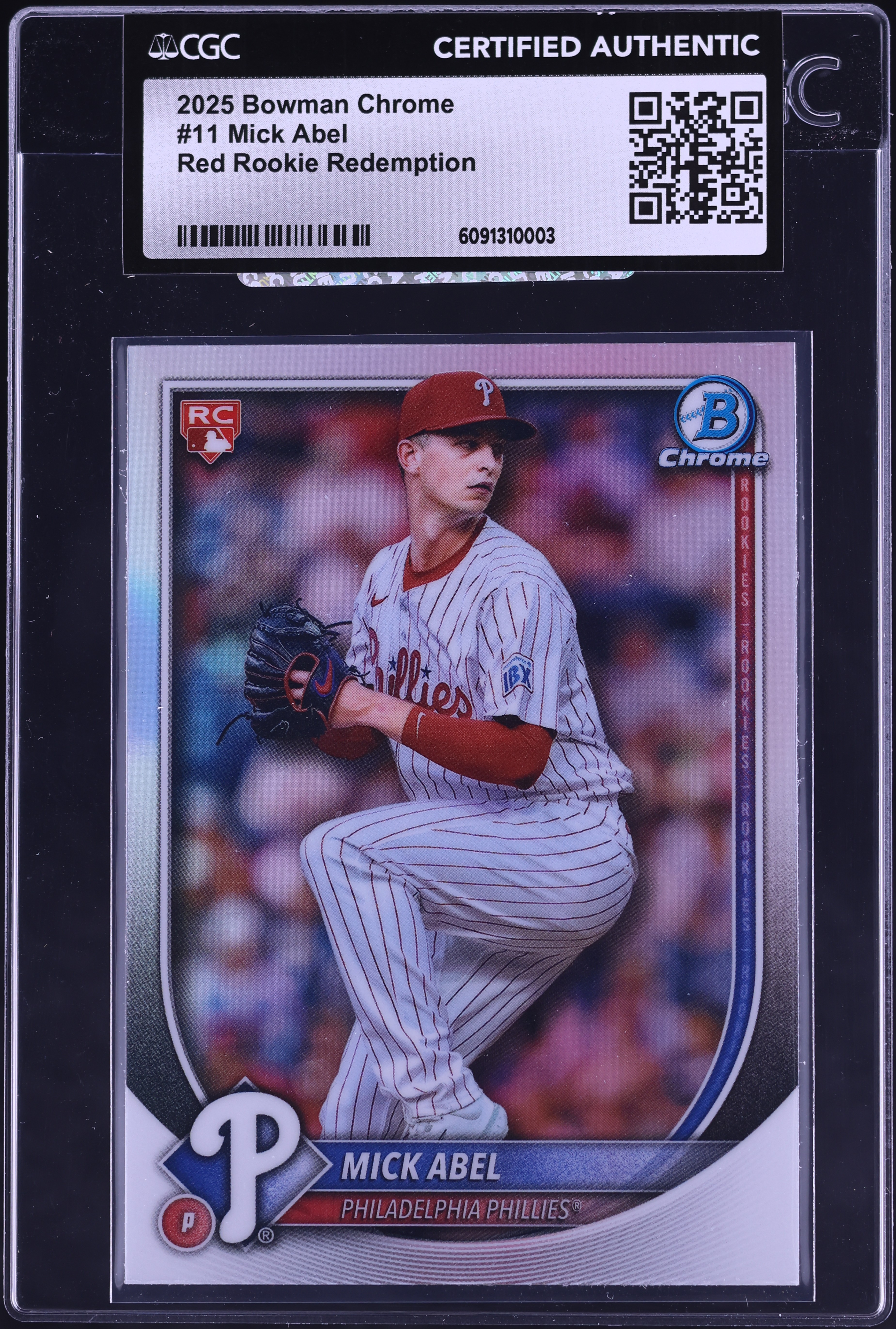 2025 Bowman Chrome Red Redemption Mick Abel ROOKIE #11 CGC AUTH on 