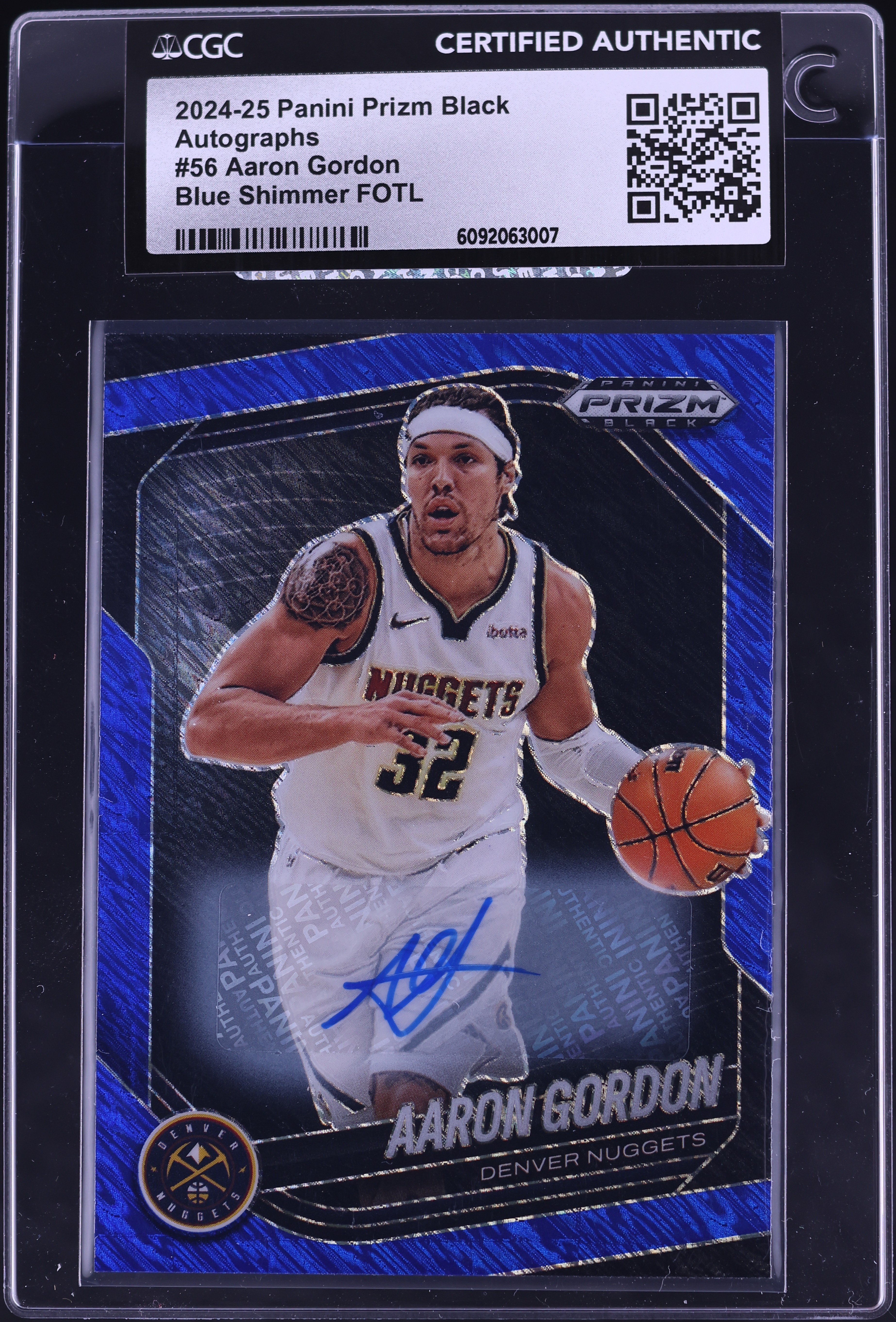 2024 Panini Prizm Black Blue Shimmer FOTL Aaron Gordon AUTO /25