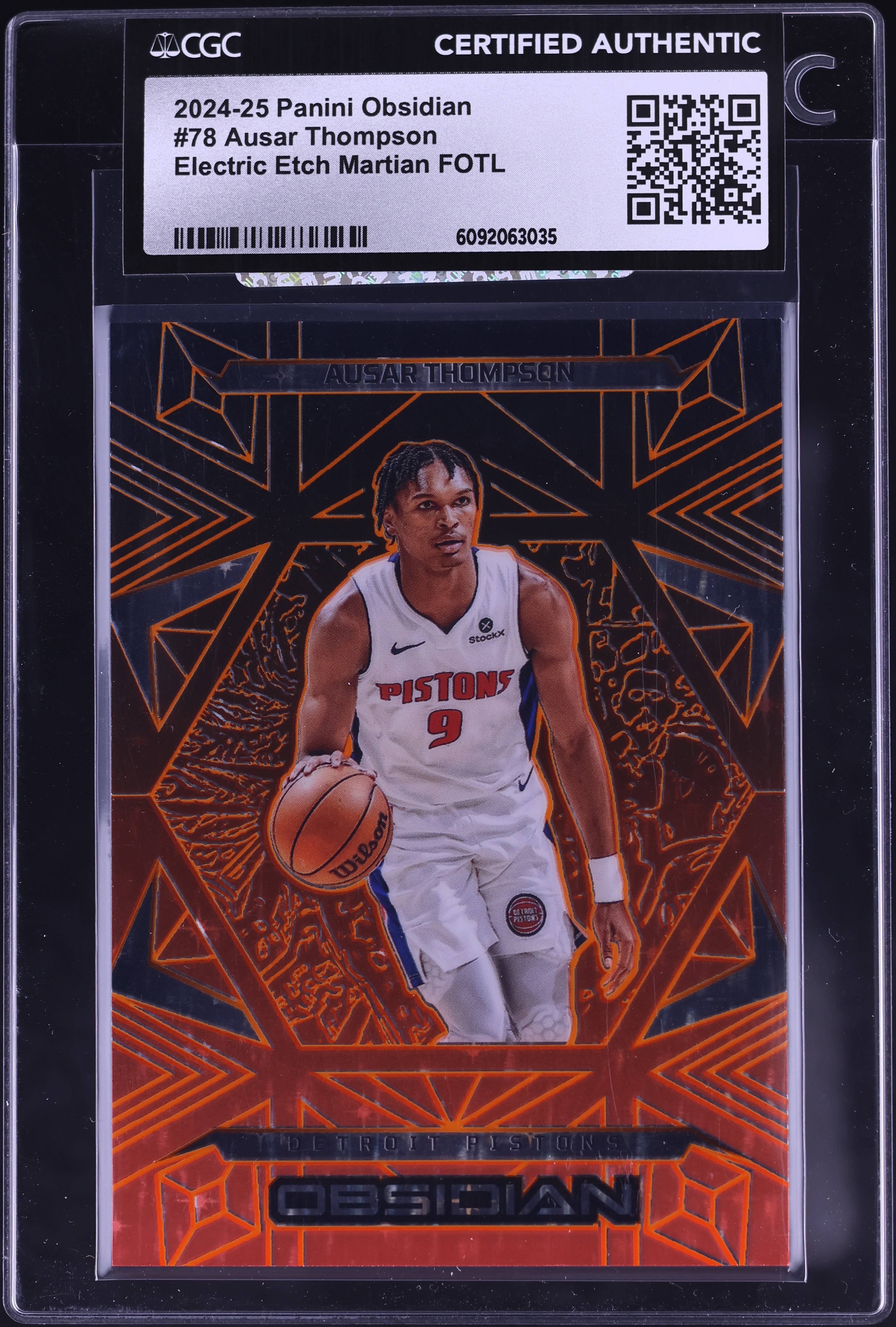 2024 Panini Obsidian Basketball Electric Etch Martian FOTL Ausar Thompson #78 CGC AUTH