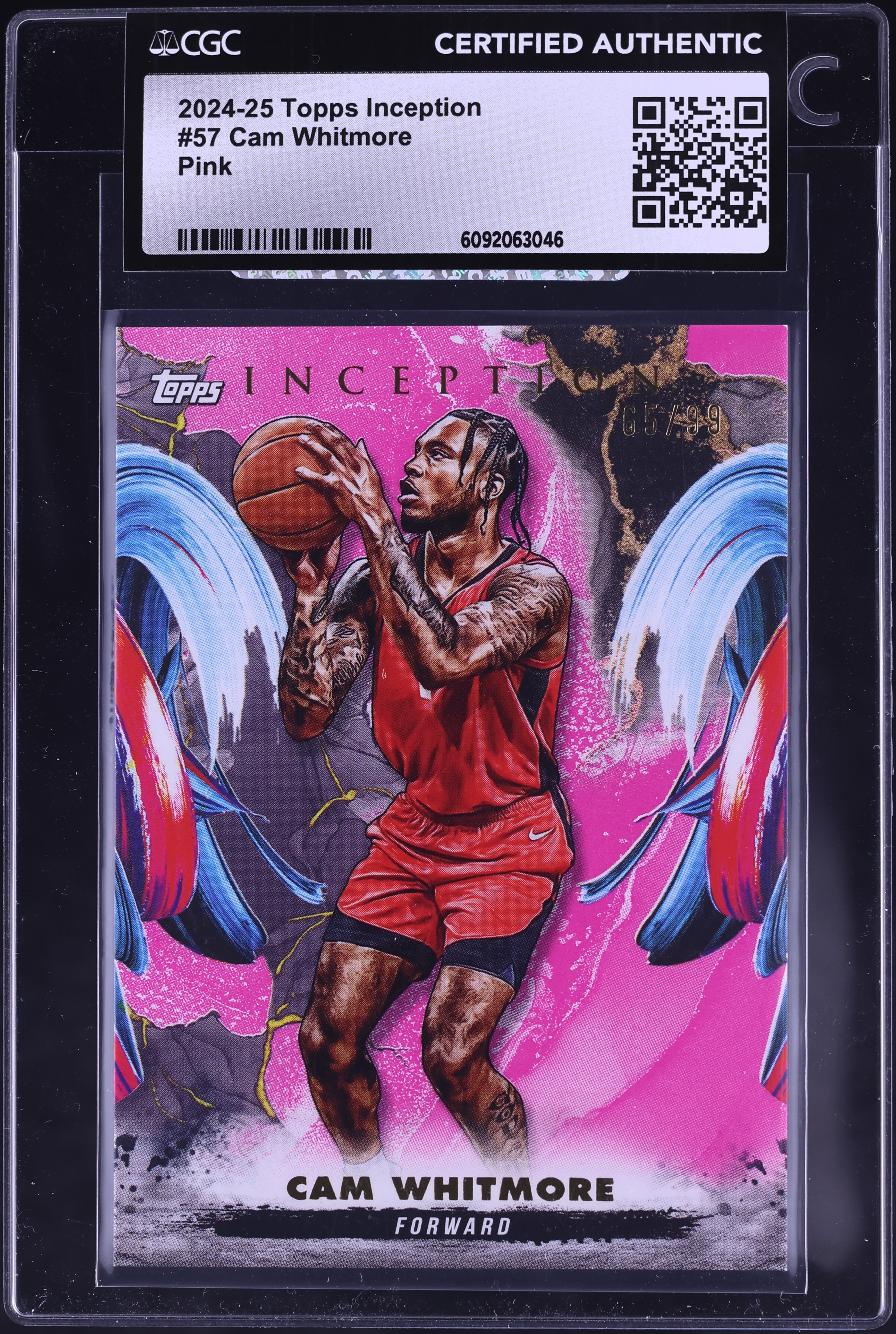2024 Topps Inception Basketball Pink Cam Whitmore #57 CGC AUTH