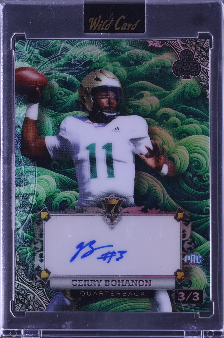 2024 Wild Card 7 Studs Wave Surfer Clubs Green Rainbow Gerry Bohanon ROOKIE AUTO 3/3 CGC AUTH