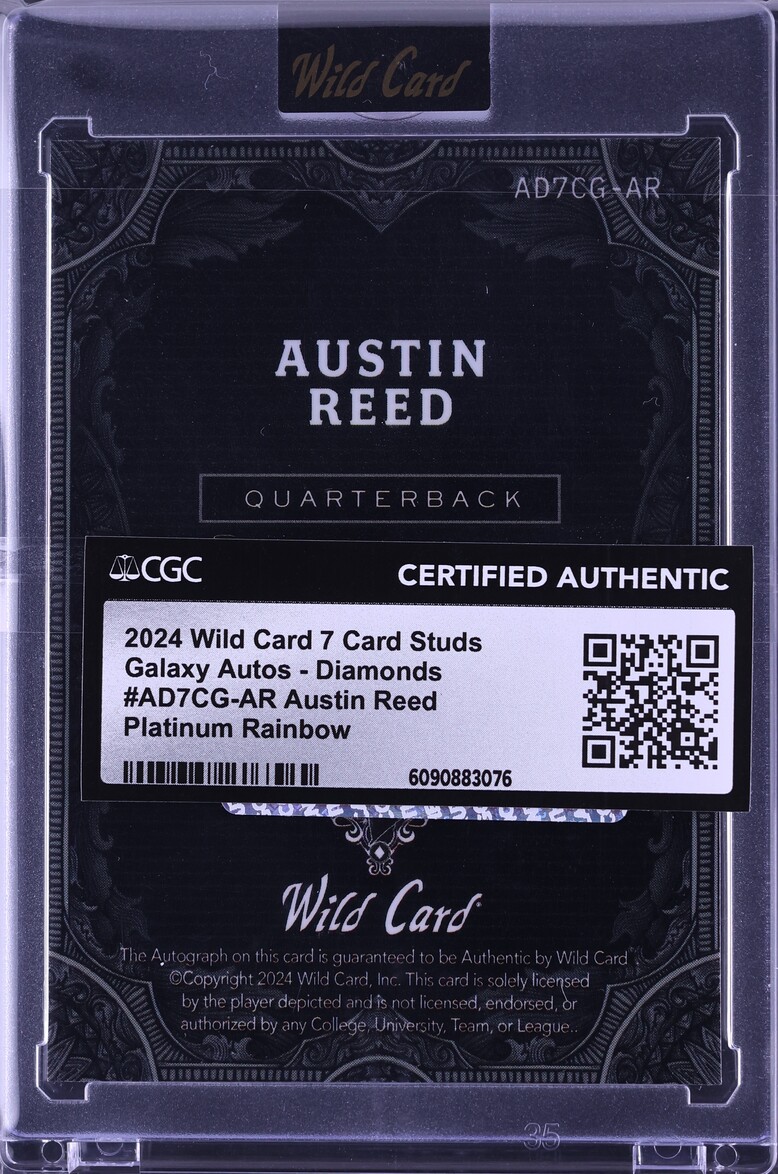 2024 Wild Card 7 Studs Galaxy Diamonds Platinum Rainbow Austin Reed ROOKIE AUTO 2/2 CGC AUTH