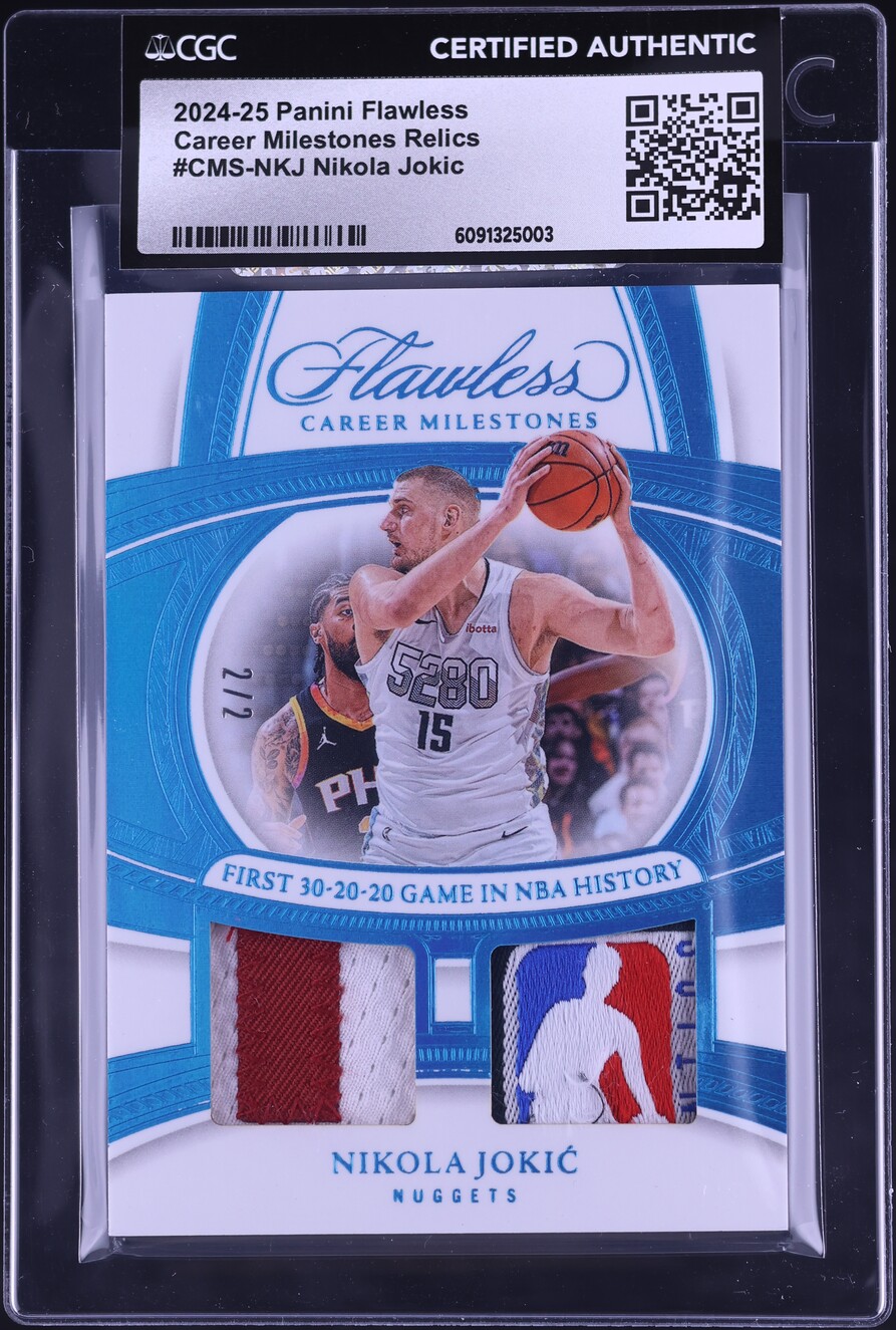 2024 Panini Flawless Nikola Jokic GAME-USED LOGOMAN PATCH 2/2 #CMS-NKJ CGC AUTH