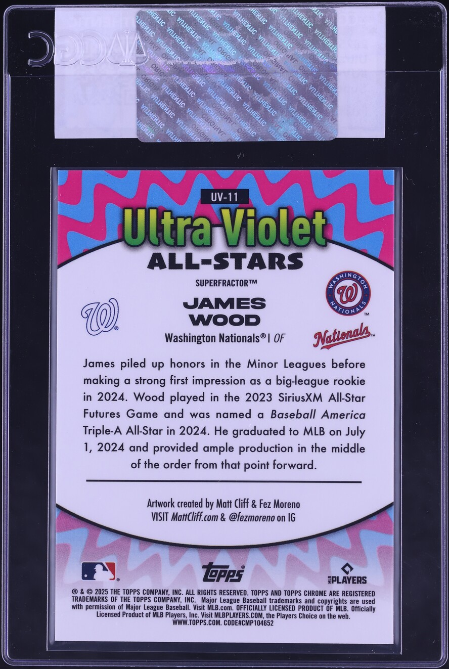 2025 Topps Chrome Ultraviolet All-Stars Superfractor James Wood