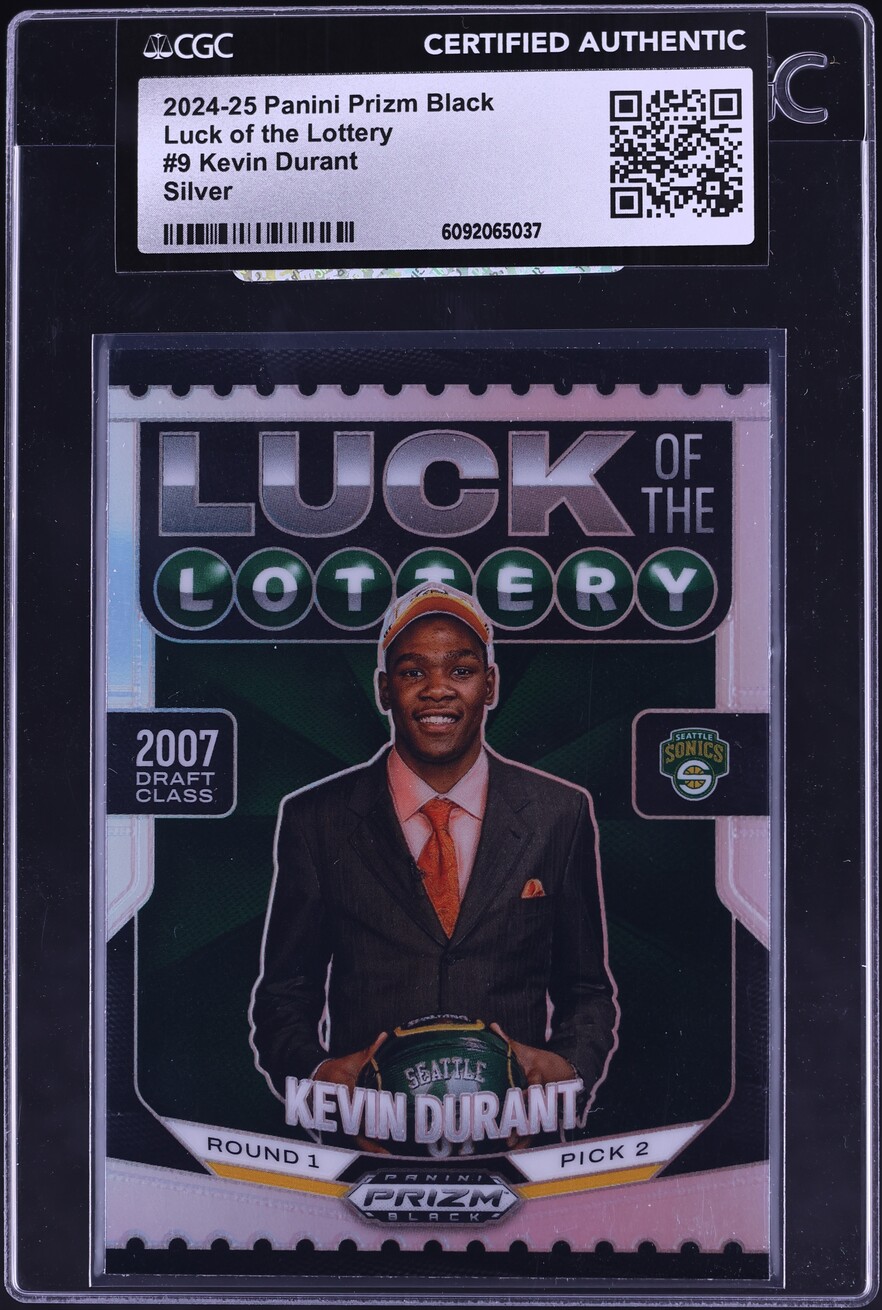 2024 Panini Prizm Black Luck Of The Lottery Silver Kevin Durant #9 CGC AUTH