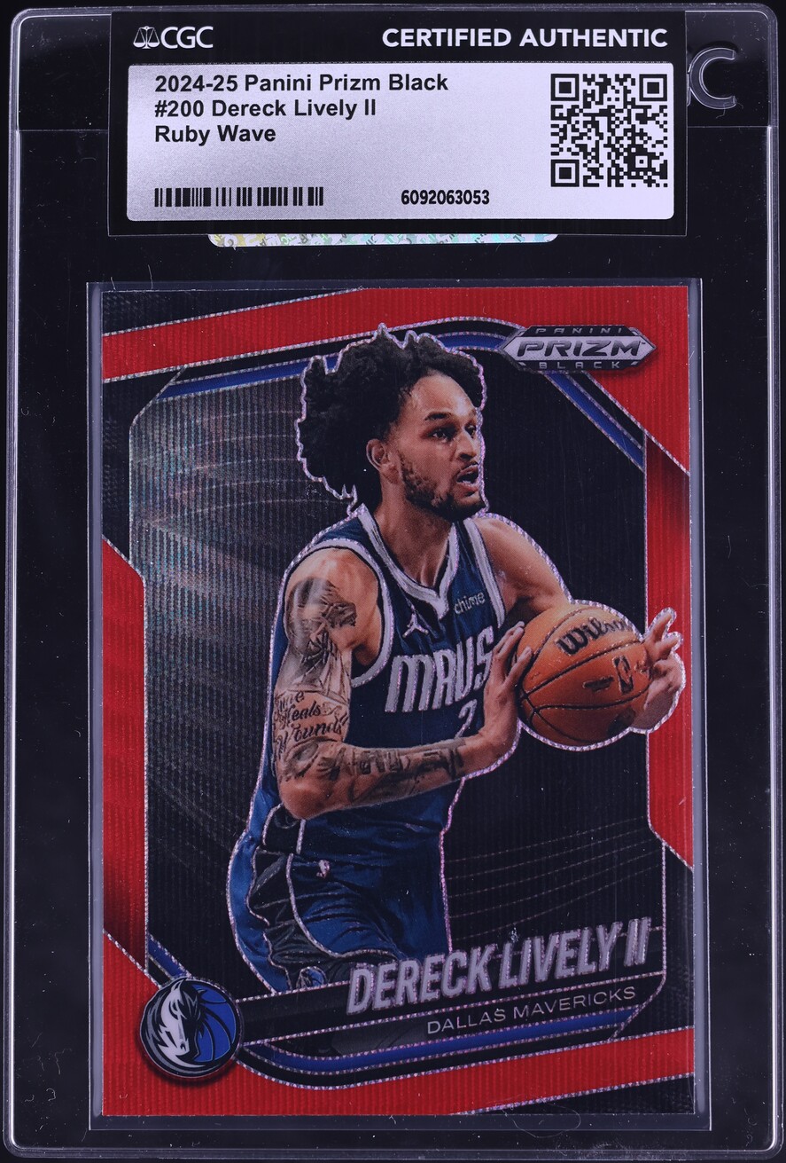 2024 Panini Prizm Black Ruby Wave Dereck Lively II #200 CGC AUTH