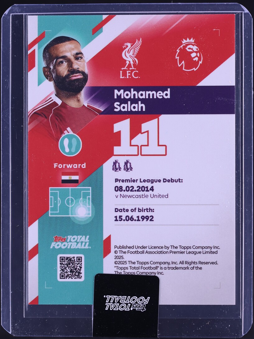2025 Topps Total Football Blue Mohamed Salah 1/50 #290