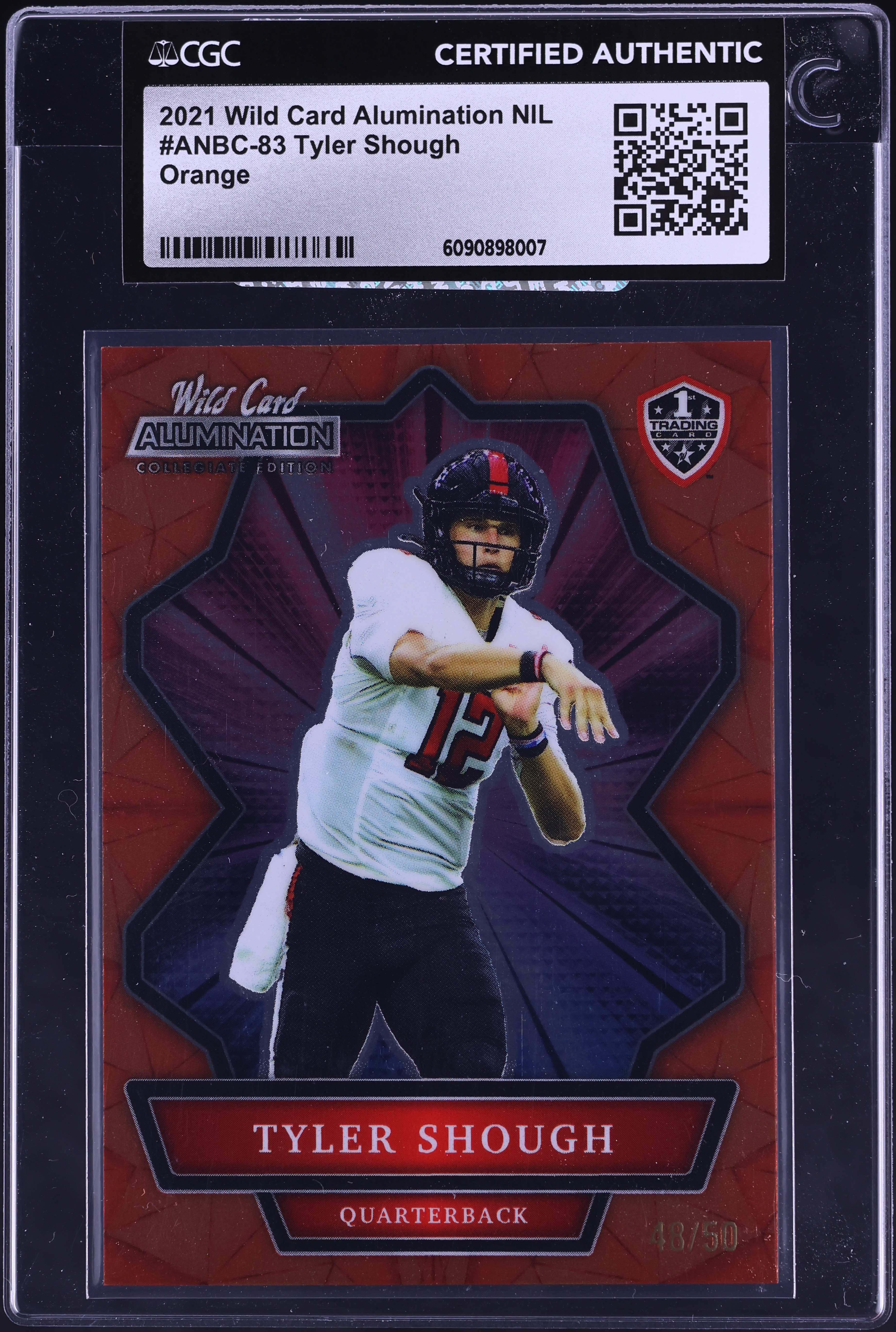 2021 Wild Card Alumination NIL Orange Tyler Shough ROOKIE /50