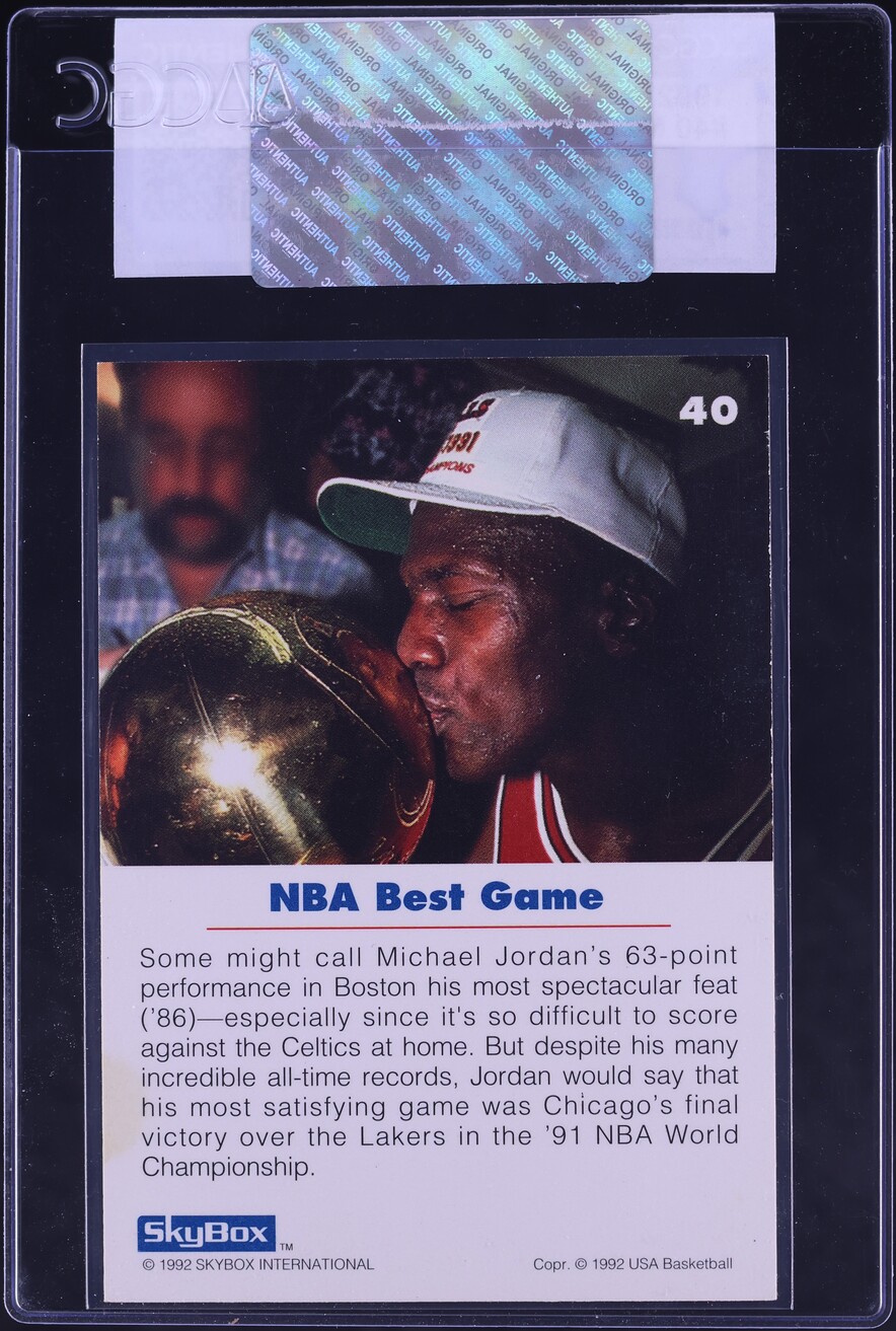1992 Skybox USA Basketball Michael Jordan #40 CGC AUTH