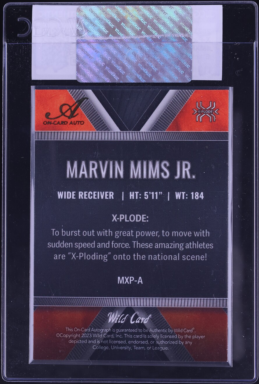 2023 Wild Card Matte Premium X-Plode Black Orange Marvin Mims Jr