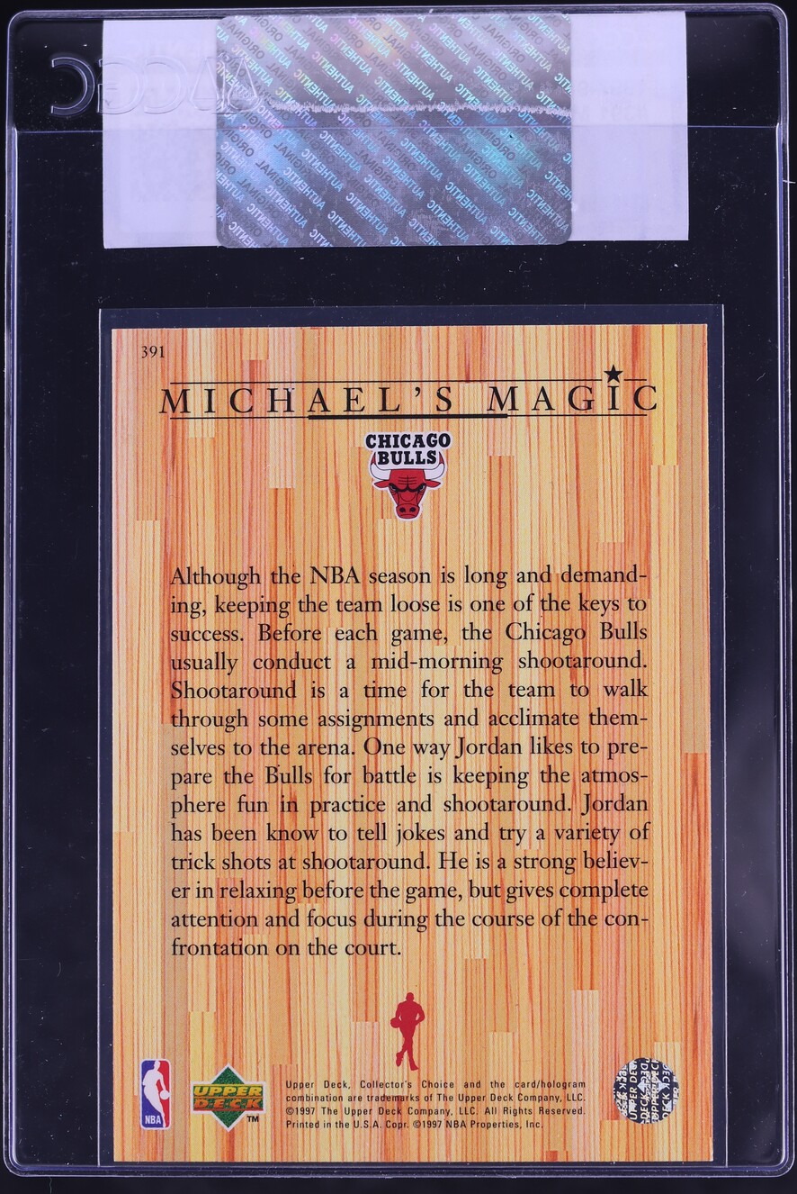 1997 Collector's Choice Basketball Michael Jordan #391 CGC AUTH