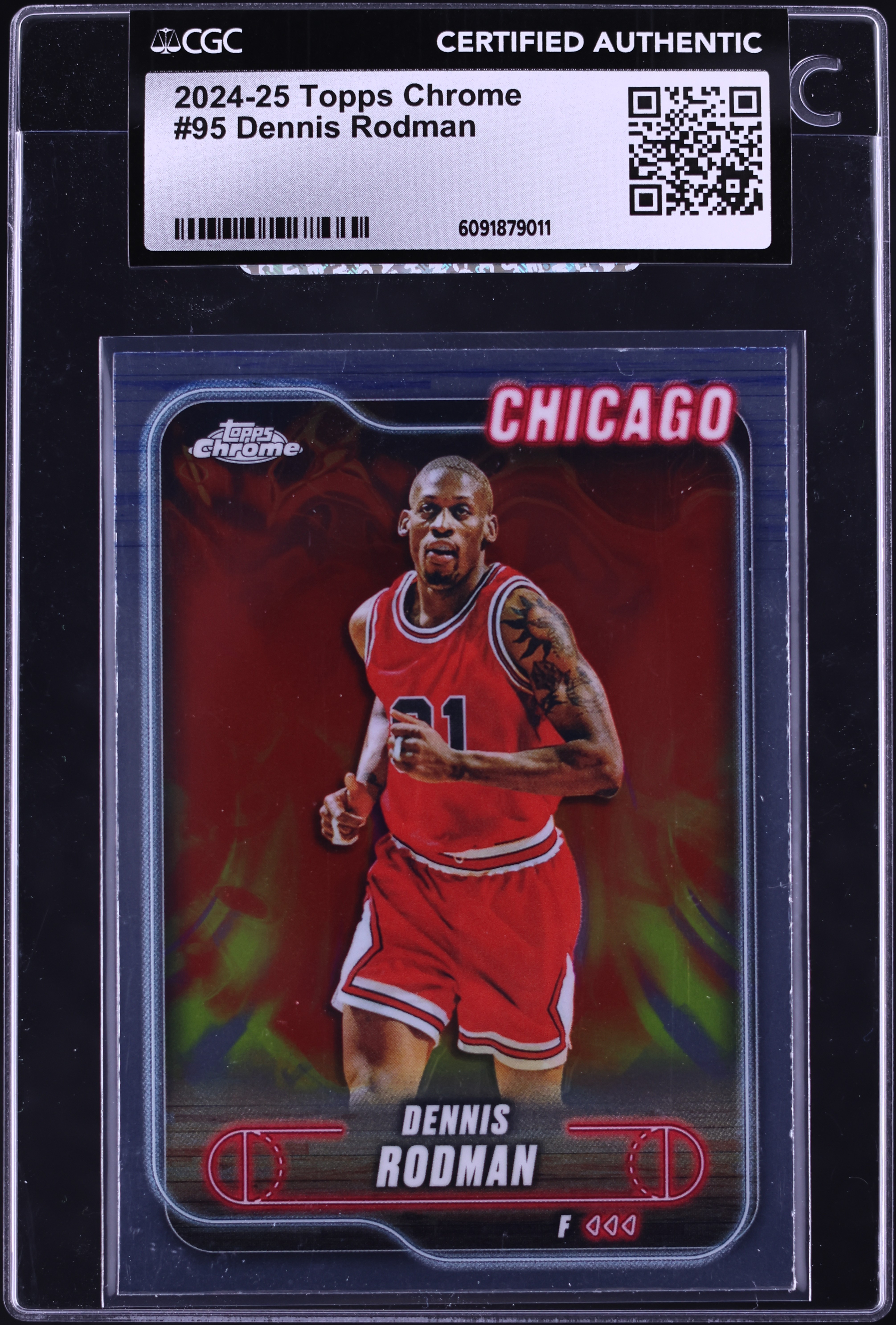 激レア  ロッドマン  カード topps chrome 90年代 2024 Topps Chrome Dennis Rodman #95 CGC AUTH on Fanatics Collect