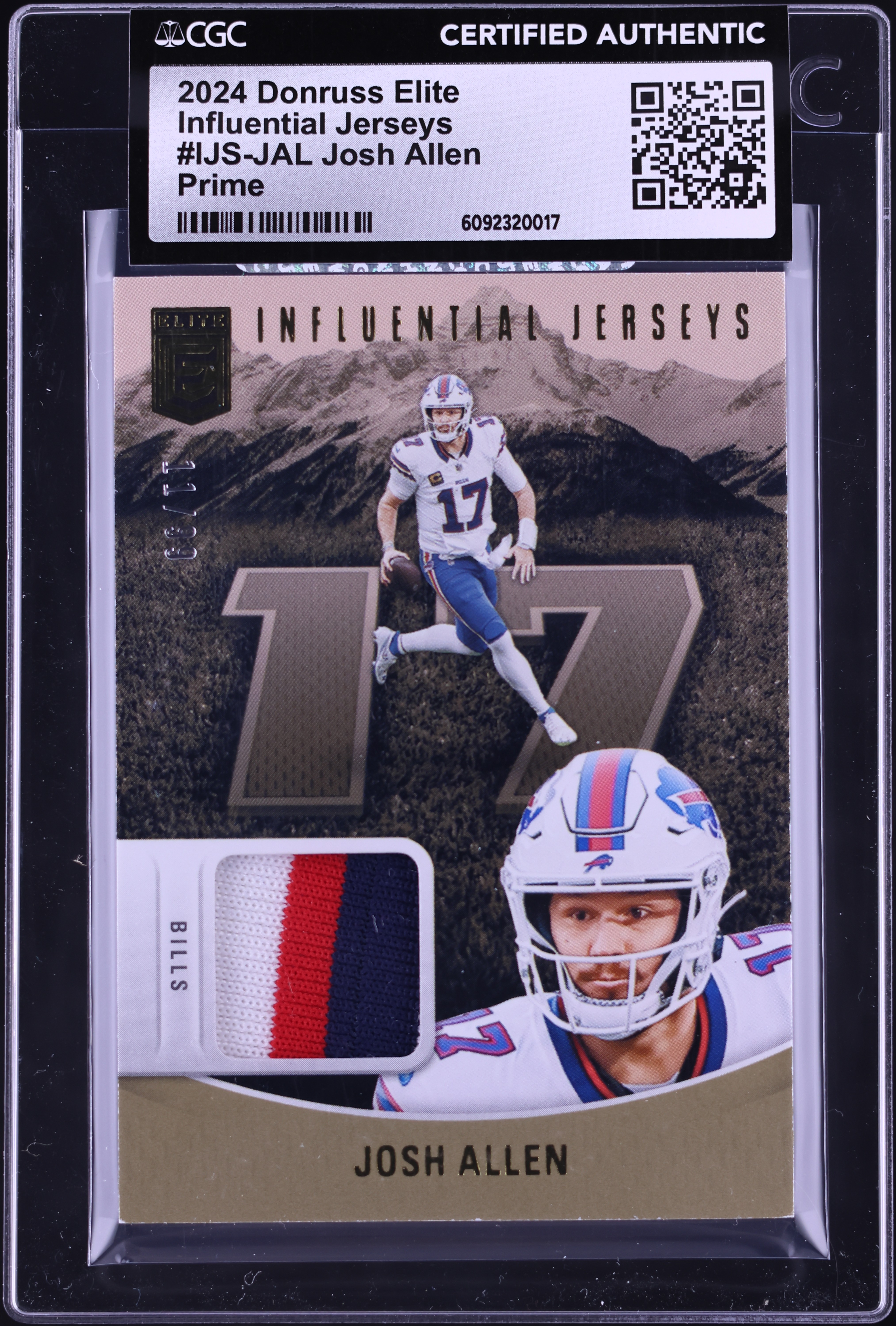 2024 Donruss Elite Football Prime Josh Allen #IJS-JAL CGC AUTH