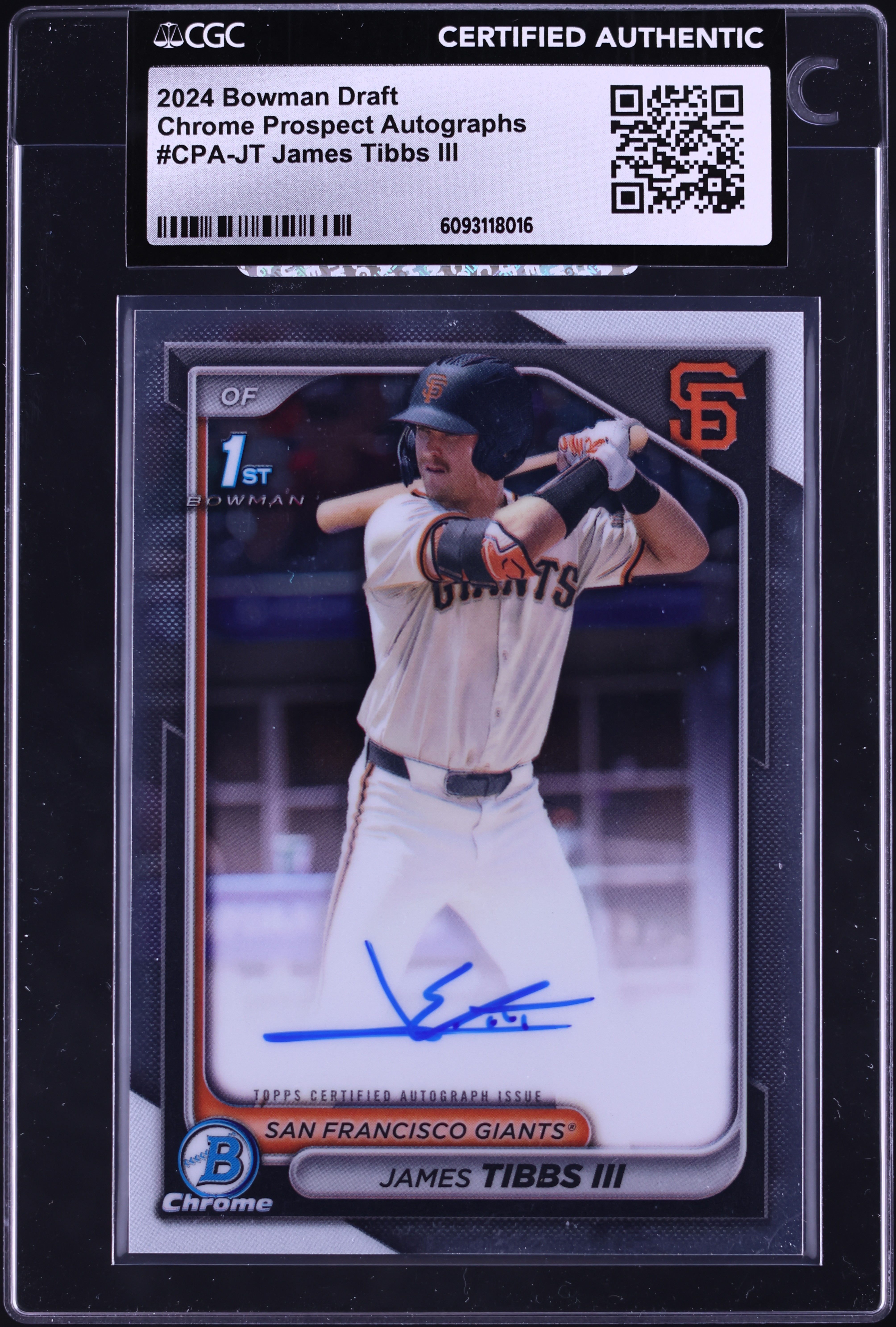 2024 Bowman Chrome Draft James Tibbs III PROSPECT AUTO #CPA-JT CGC 