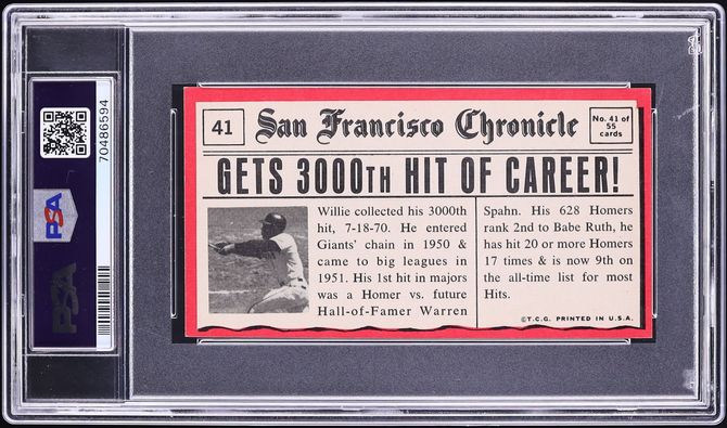 1971 Topps Greatest Moments Willie Mays #41 PSA 5 EX