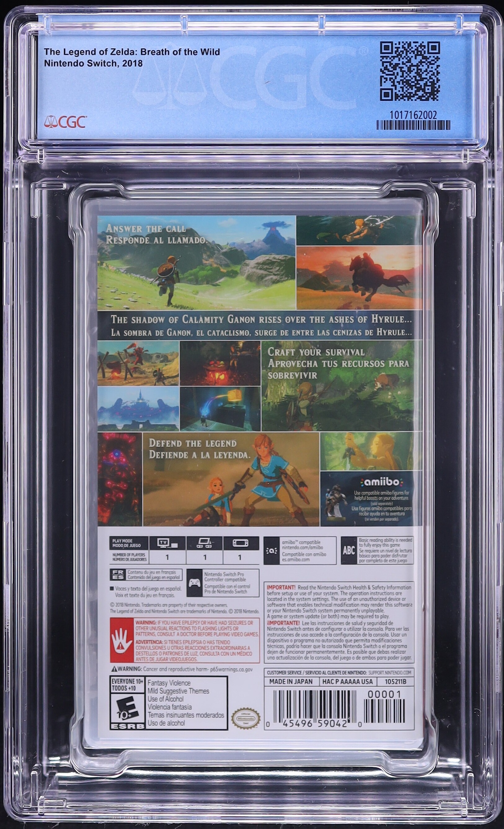 The Legend Of Zelda: Breath Of The Wild (Nintendo Switch) CGC 9.9